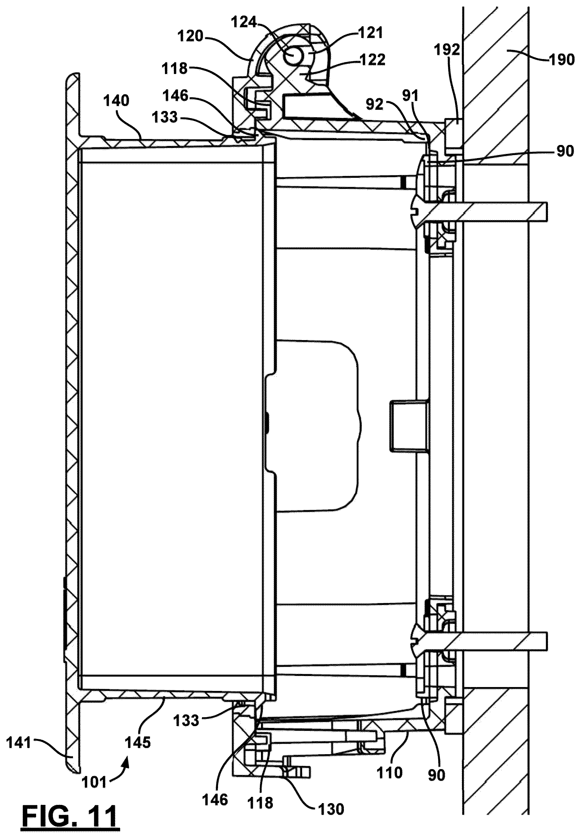 Patent US12562556 Figure 8 – Configurable electrical outlet cover enclosure