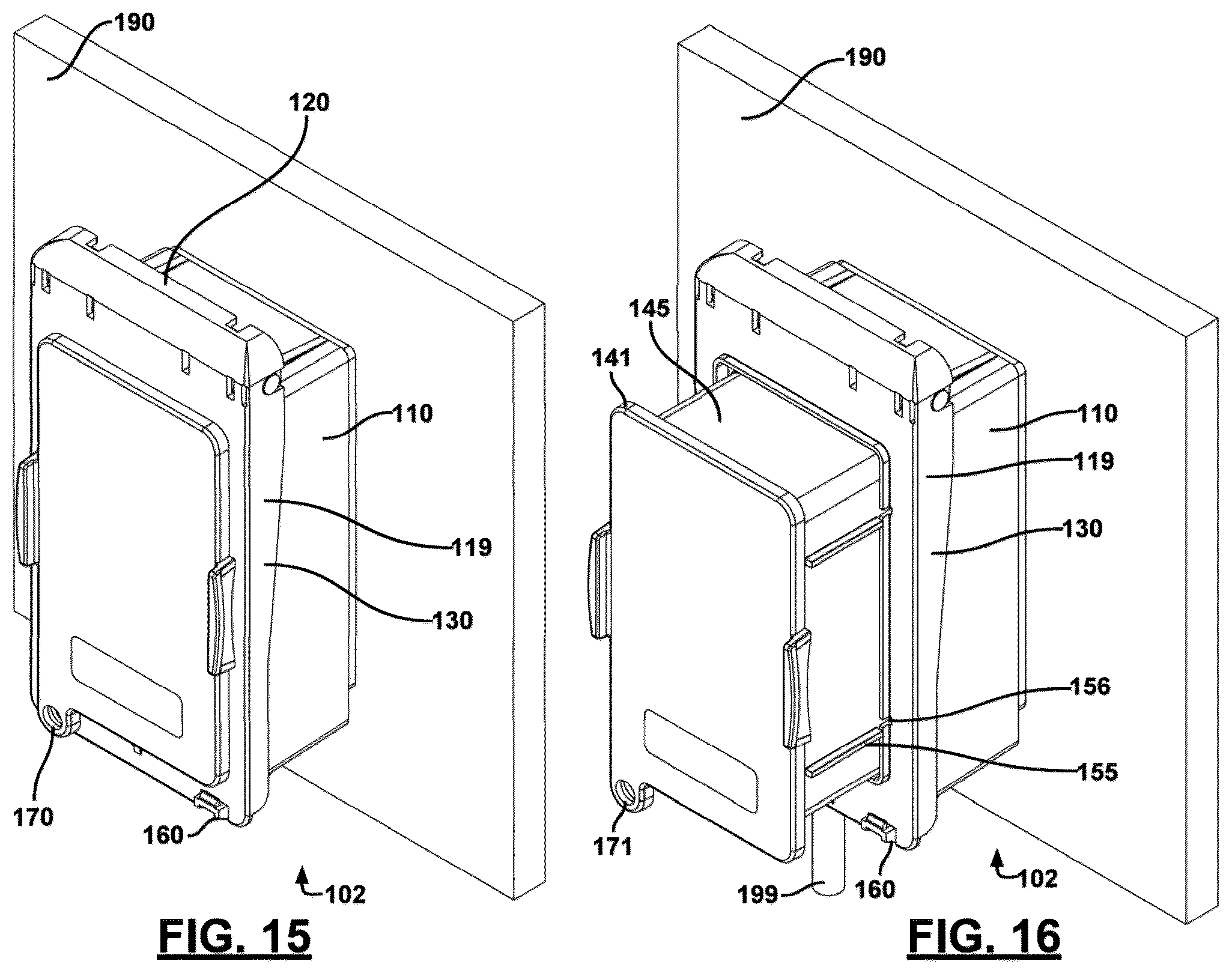 Patent US12562556 Figure 12 – Configurable electrical outlet cover enclosure