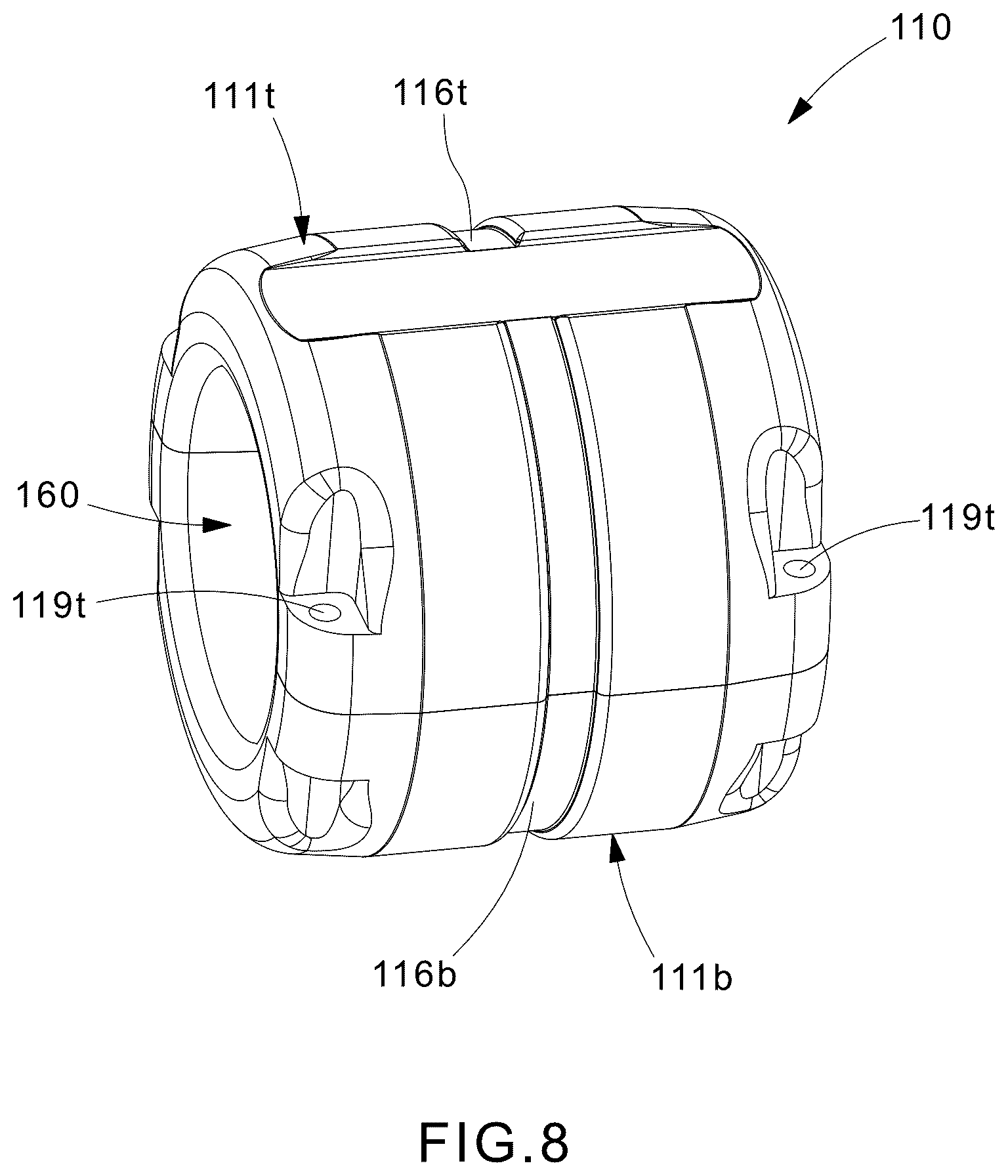 Patent US12562558 Figure 8 – Segmented bend restrictor system with full disassembly capability
