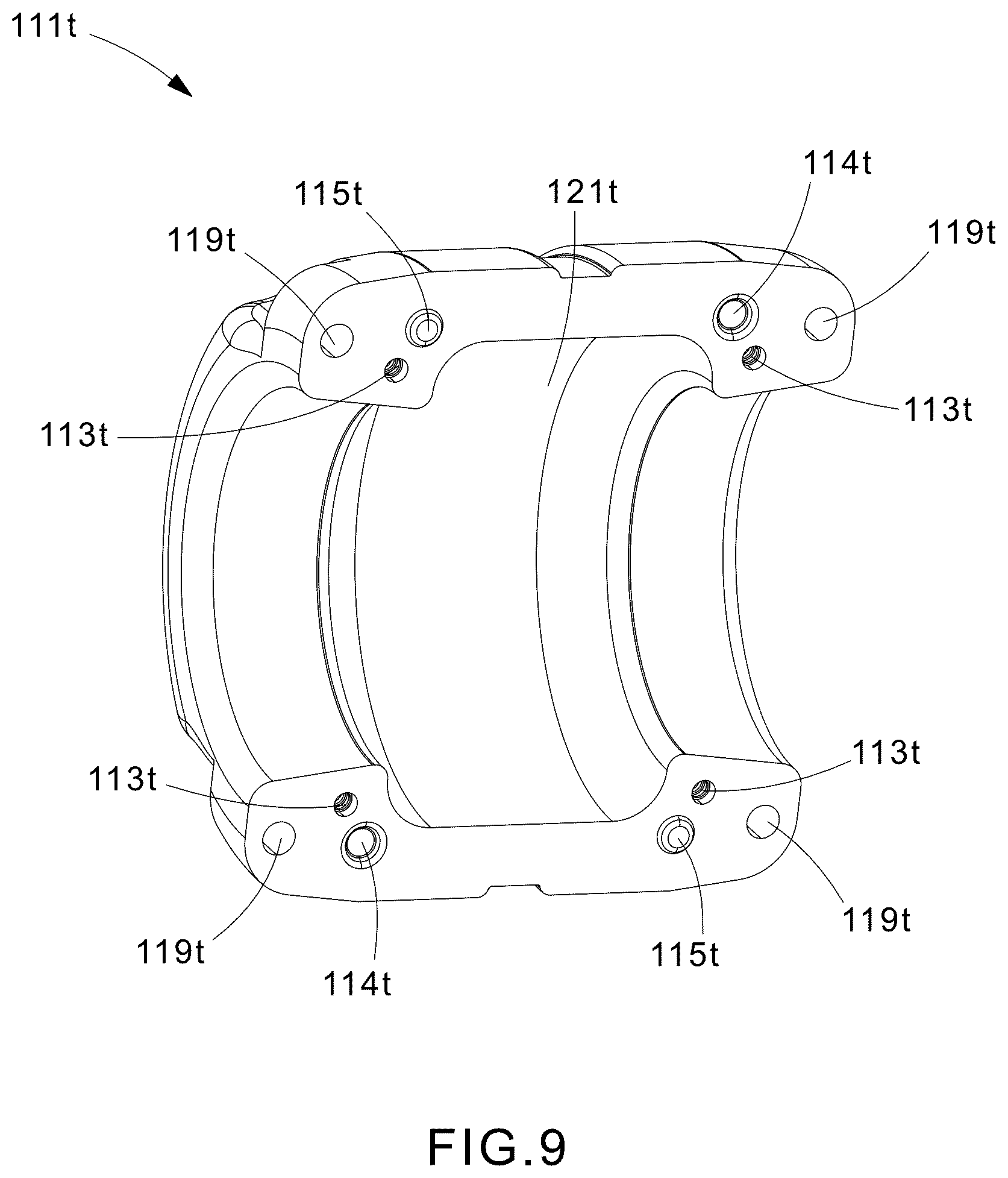 Patent US12562558 Figure 9 – Segmented bend restrictor system with full disassembly capability