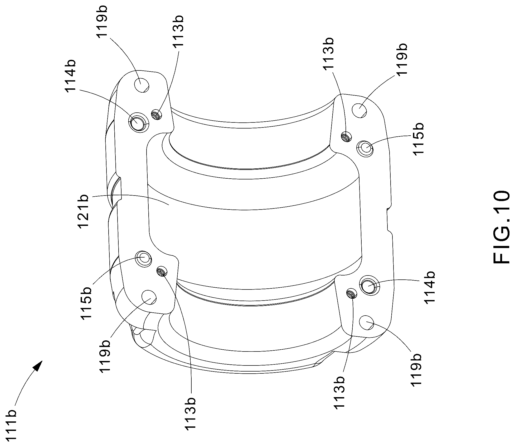 Patent US12562558 Figure 10 – Segmented bend restrictor system with full disassembly capability