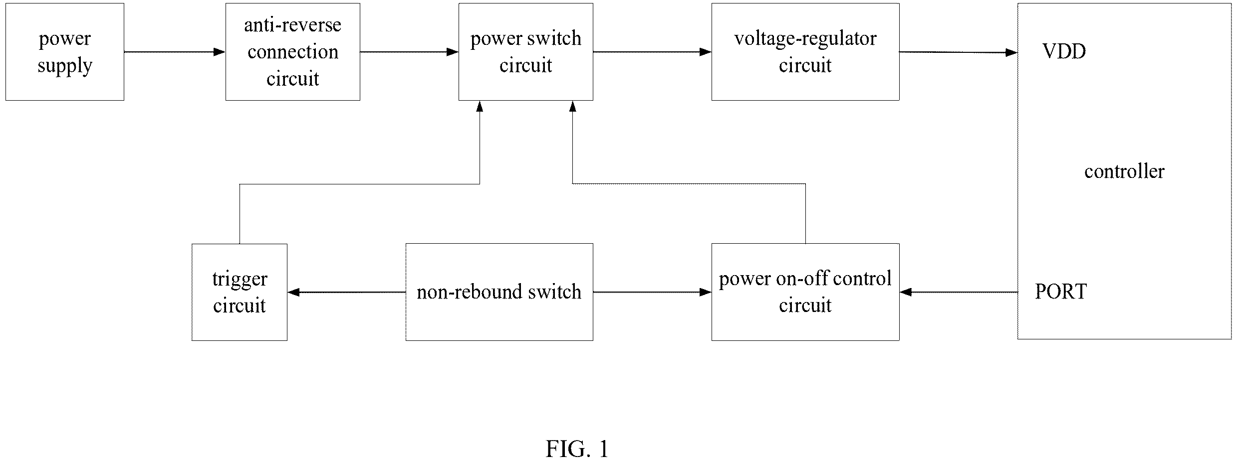 Patent US12562562 Figure 1 – Automatic power off circuit of non-rebound switches