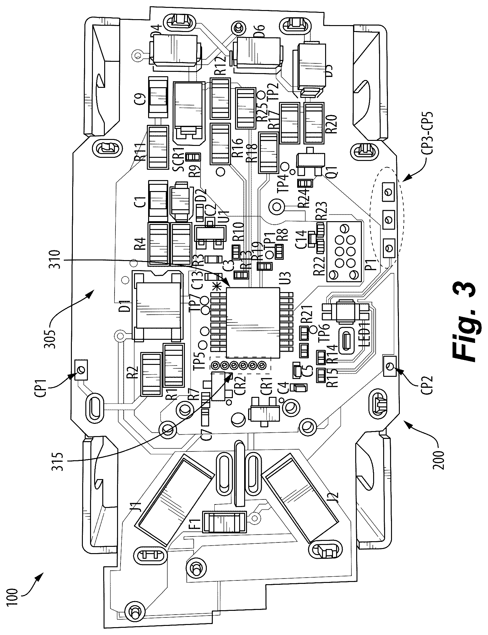 Patent US12562563 Figure 3 – Ground fault circuit interrupter with integrated controller