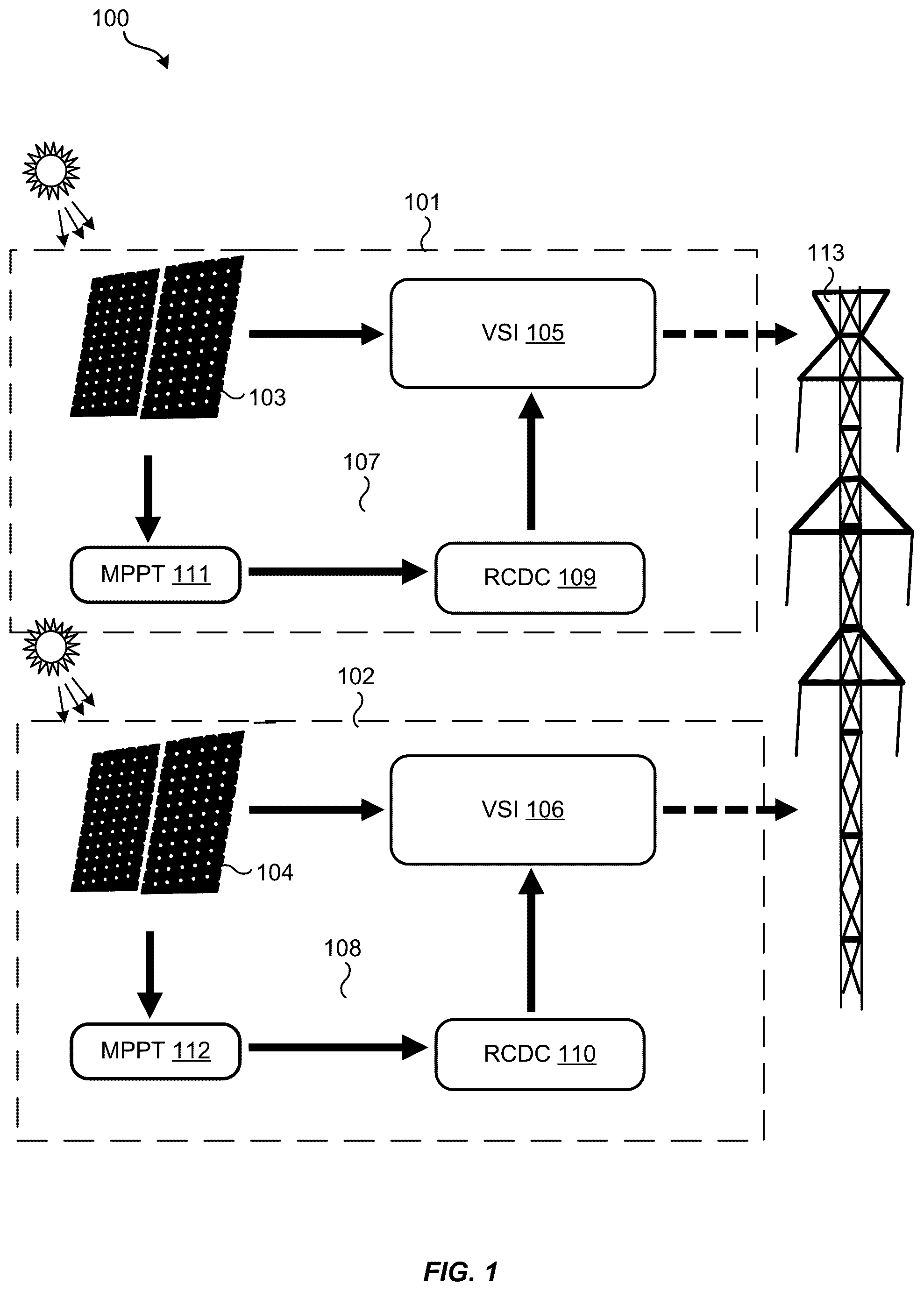 Patent US12562578 Figure 1 – Universal control unit for PV fed single stage inverters