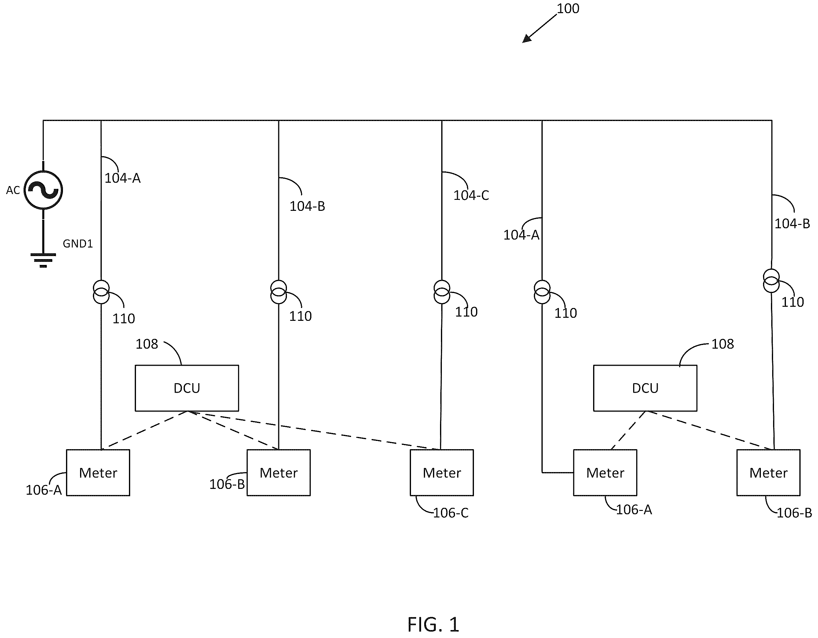 Patent US12562580 Figure 1 – System and method of linear state estimation of a distribution network from synchronous smart meter and line sensor