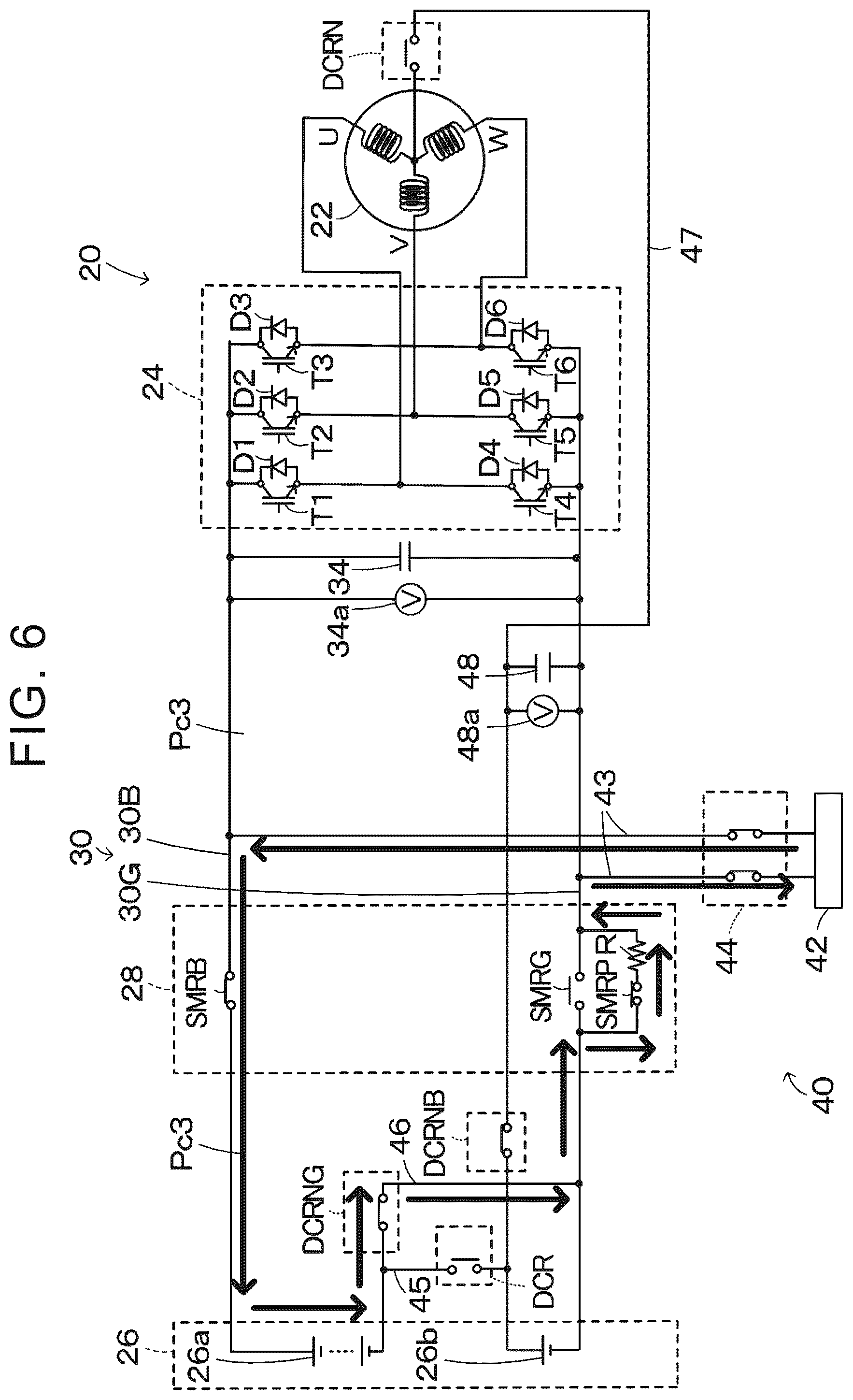 Patent US12562582 Figure 6 – Power supply device charging power storage device based on voltage comparison