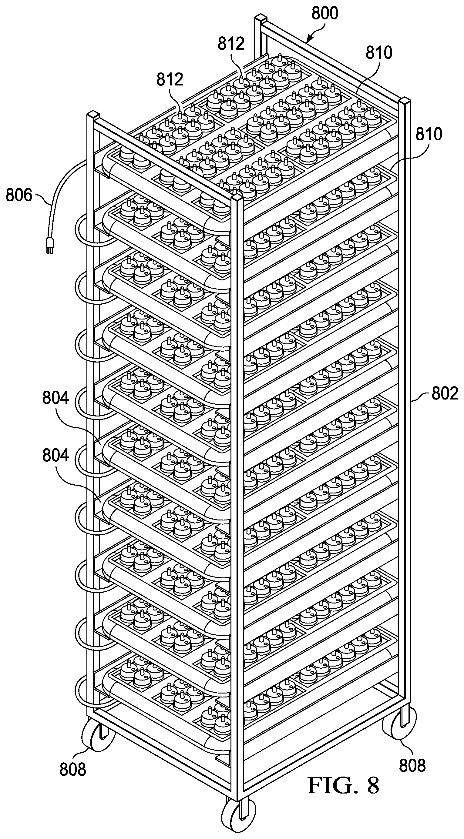 Patent US12562584 Figure 8 – System and method for charging and updating electronic candles