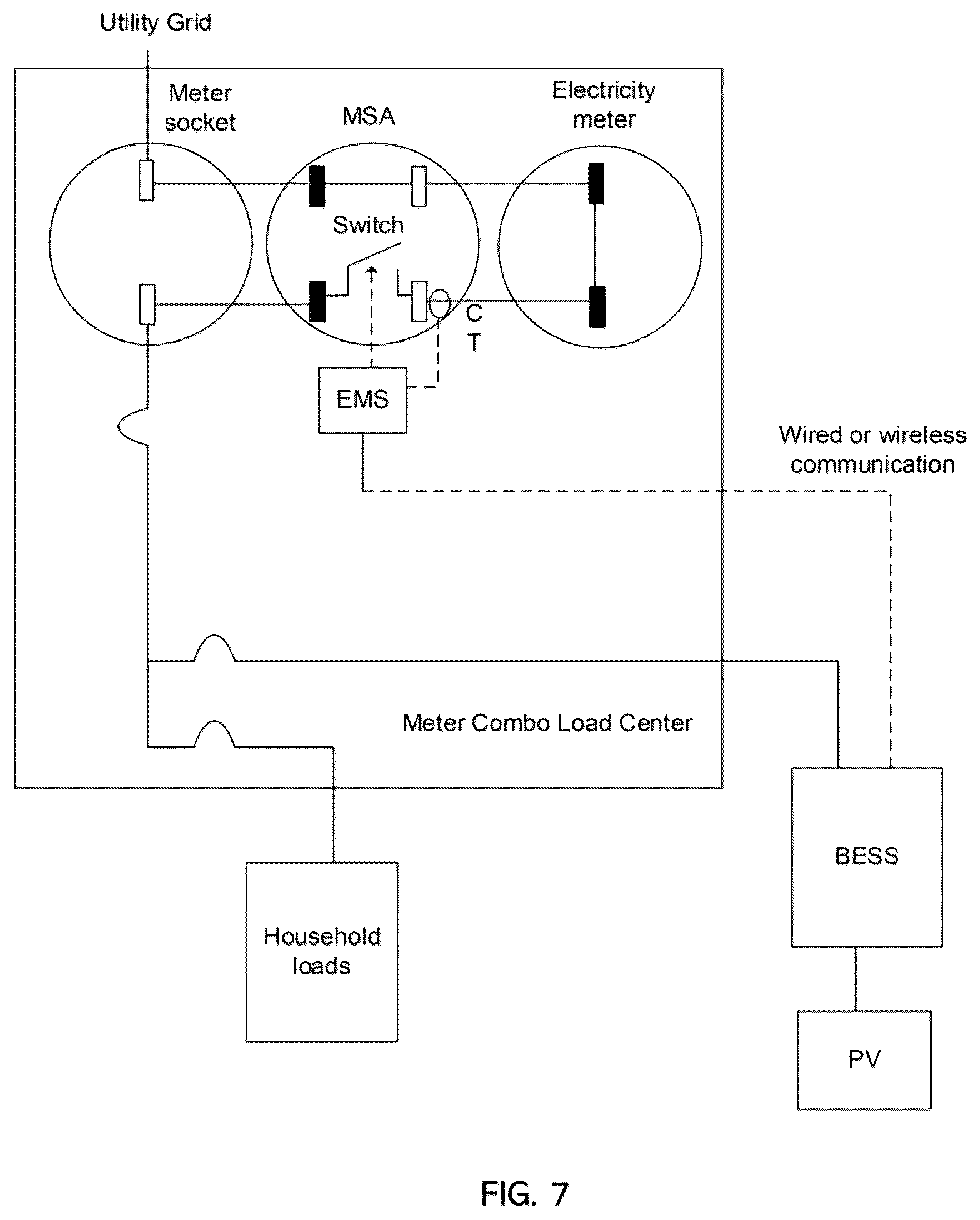Patent US12562587 Figure 7 – Smart meter socket adapter for connecting batter energy storage system