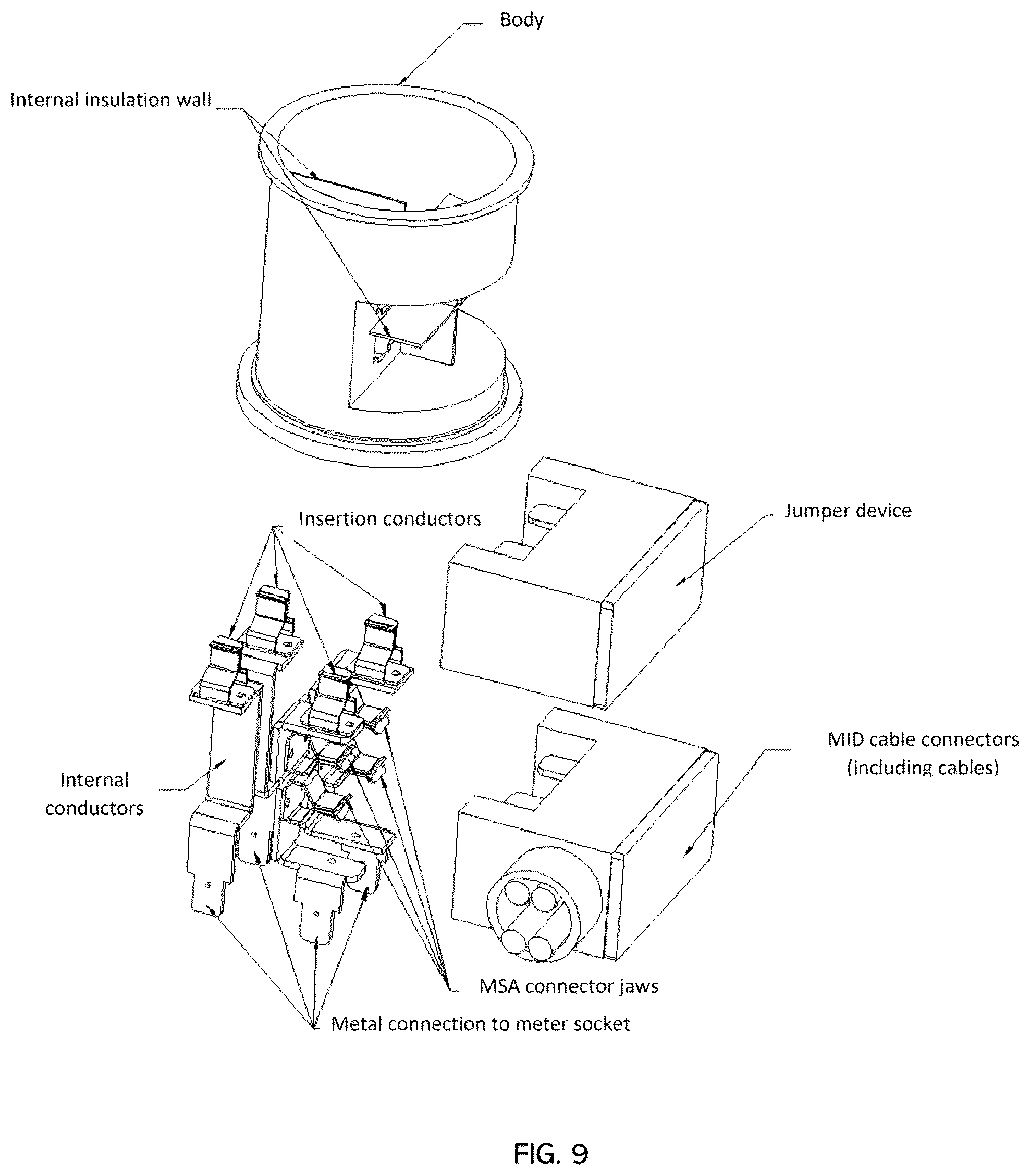 Patent US12562587 Figure 9 – Smart meter socket adapter for connecting batter energy storage system