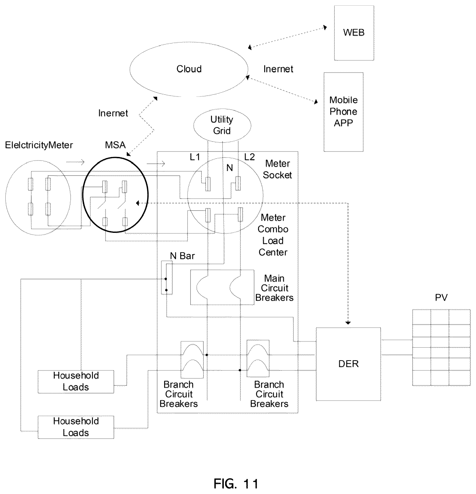 Patent US12562587 Figure 11 – Smart meter socket adapter for connecting batter energy storage system