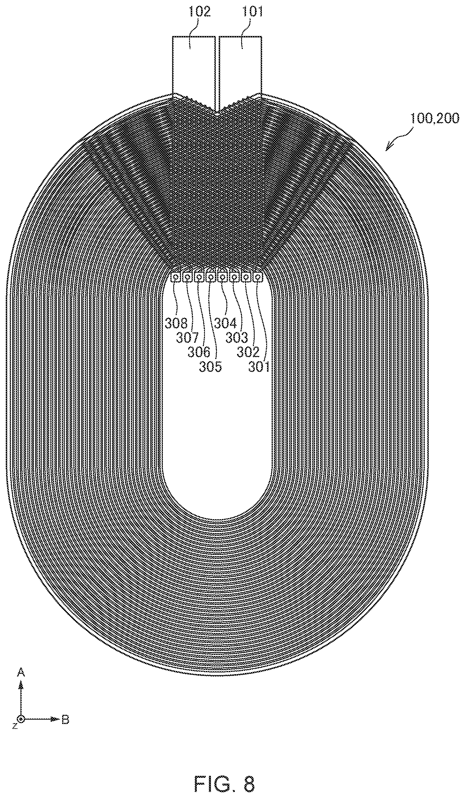 Patent US12562592 Figure 8 – Coil module and wireless power transmission device