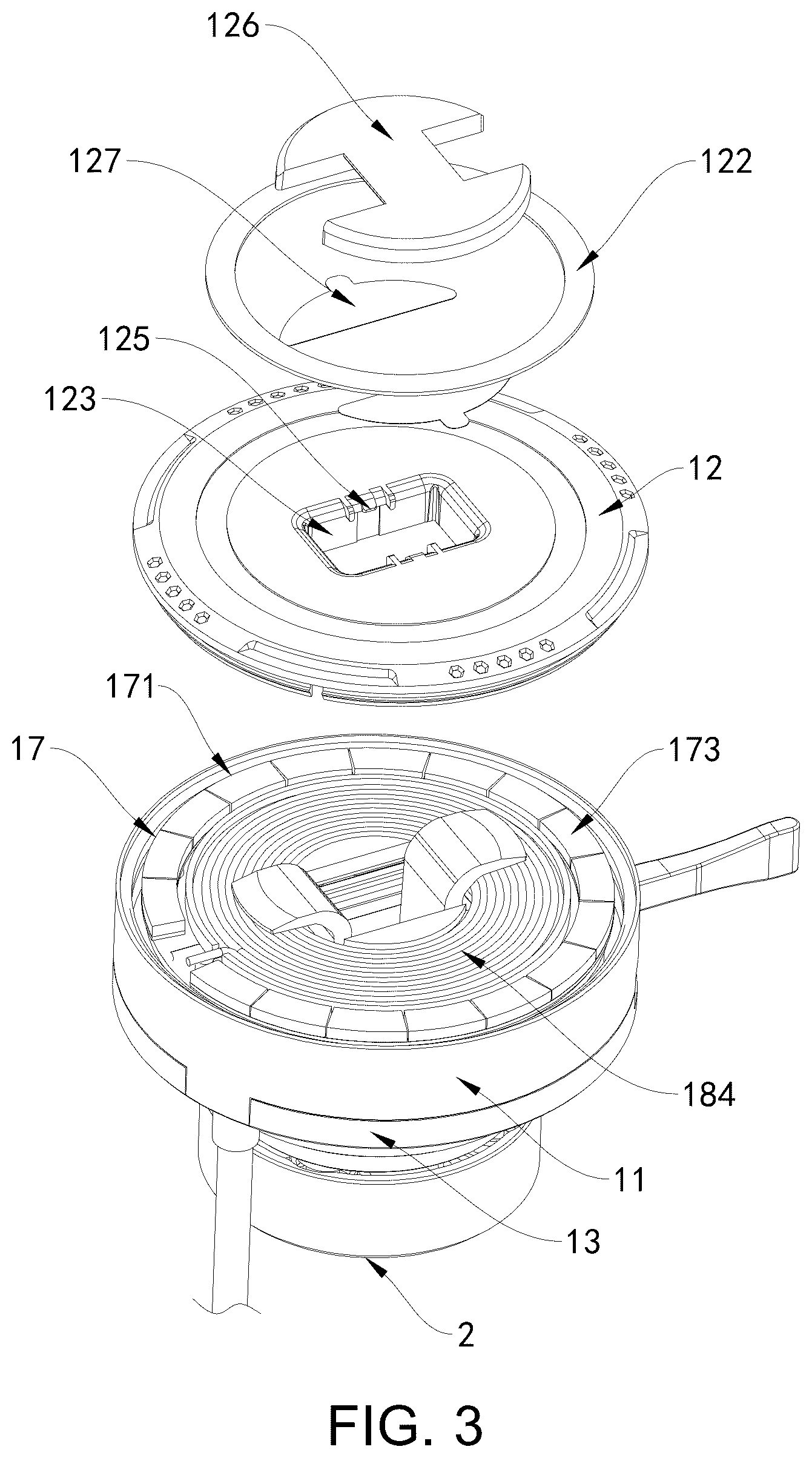 Patent US12562594 Figure 3 – Magnetic wireless charging quick-release mount