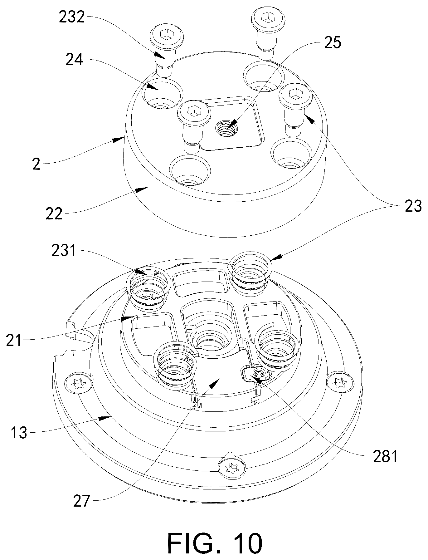 Patent US12562594 Figure 10 – Magnetic wireless charging quick-release mount