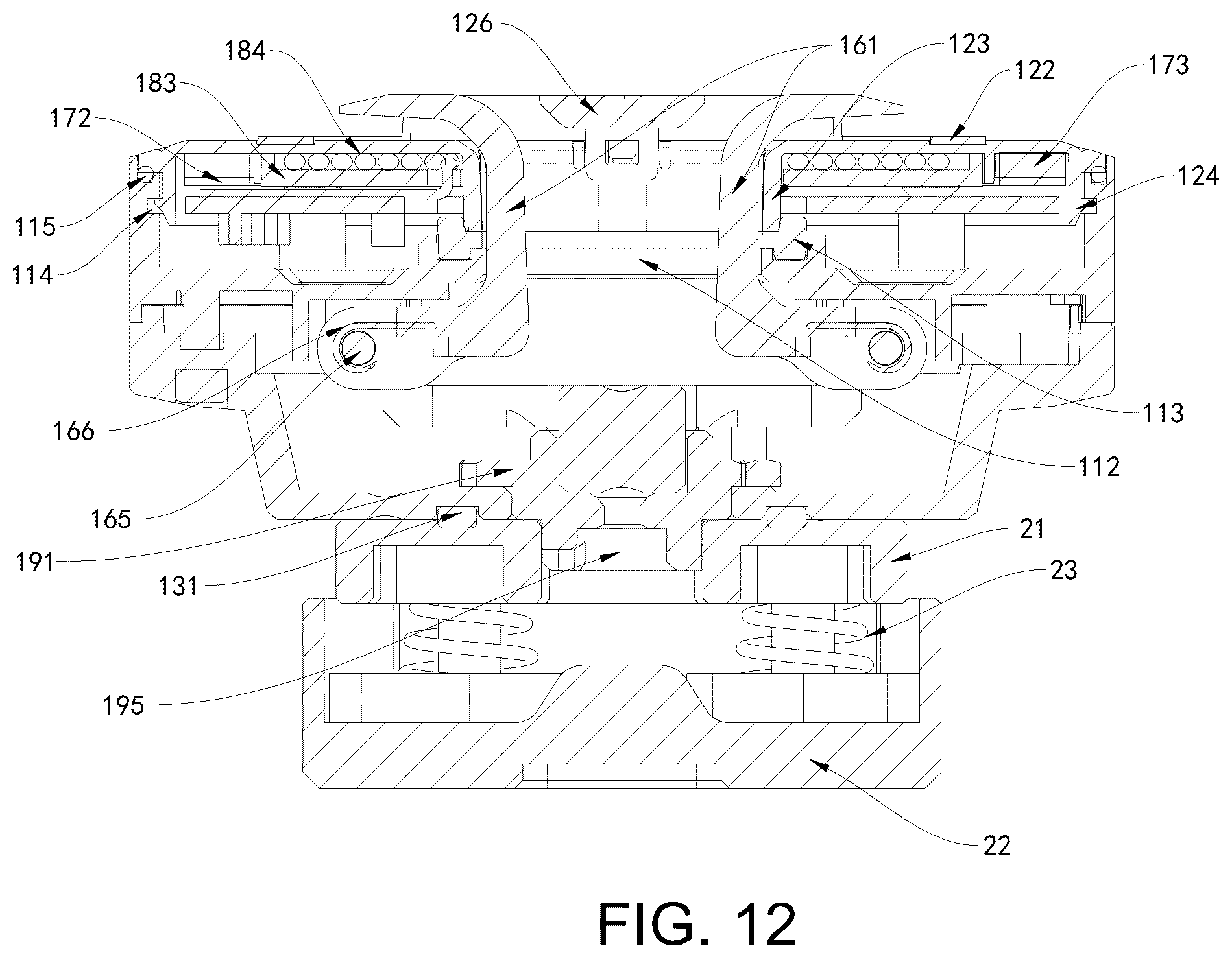 Patent US12562594 Figure 12 – Magnetic wireless charging quick-release mount
