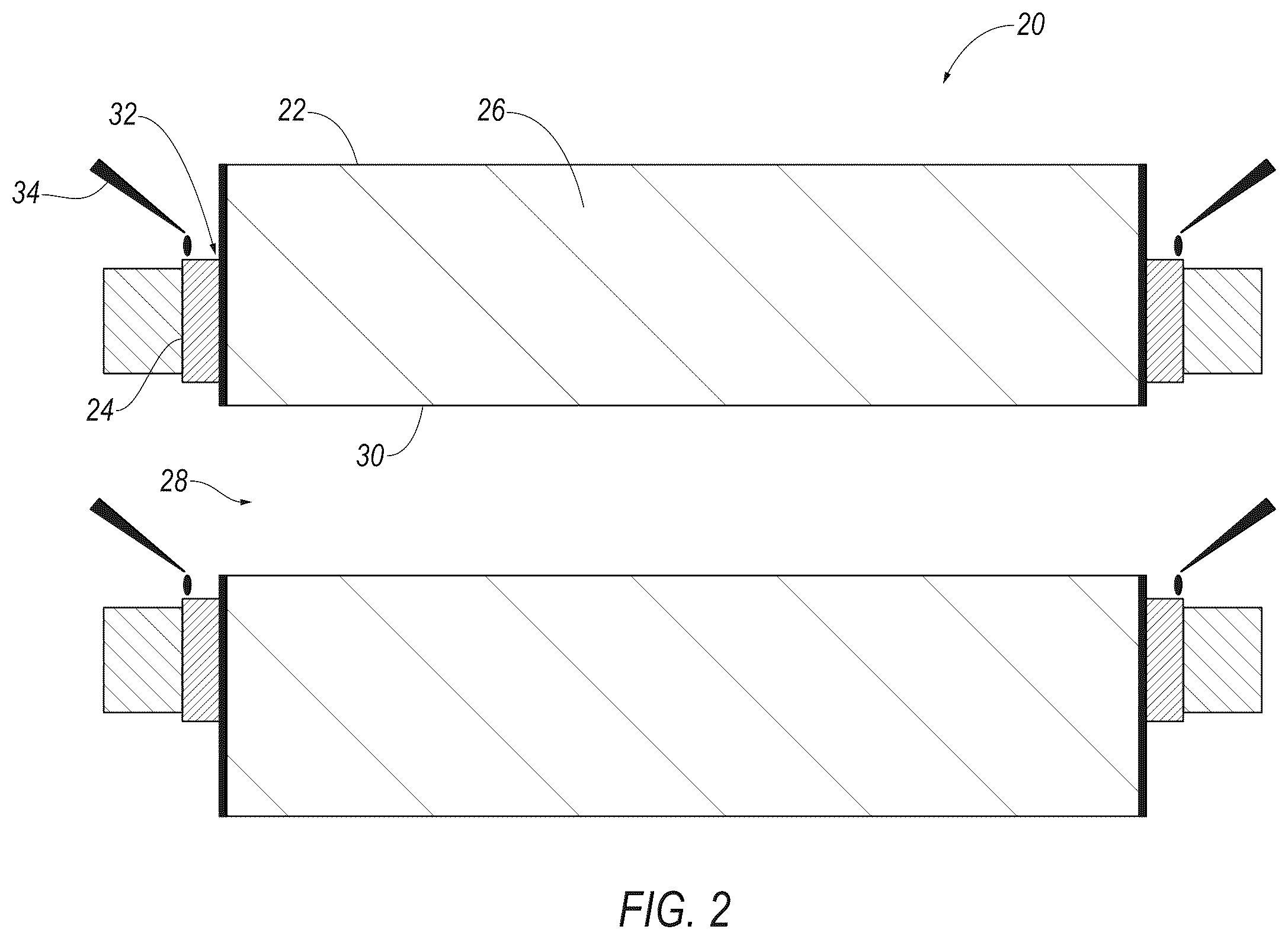 Patent US12562607 Figure 2 – Laminate for stator core with fluid containment feature