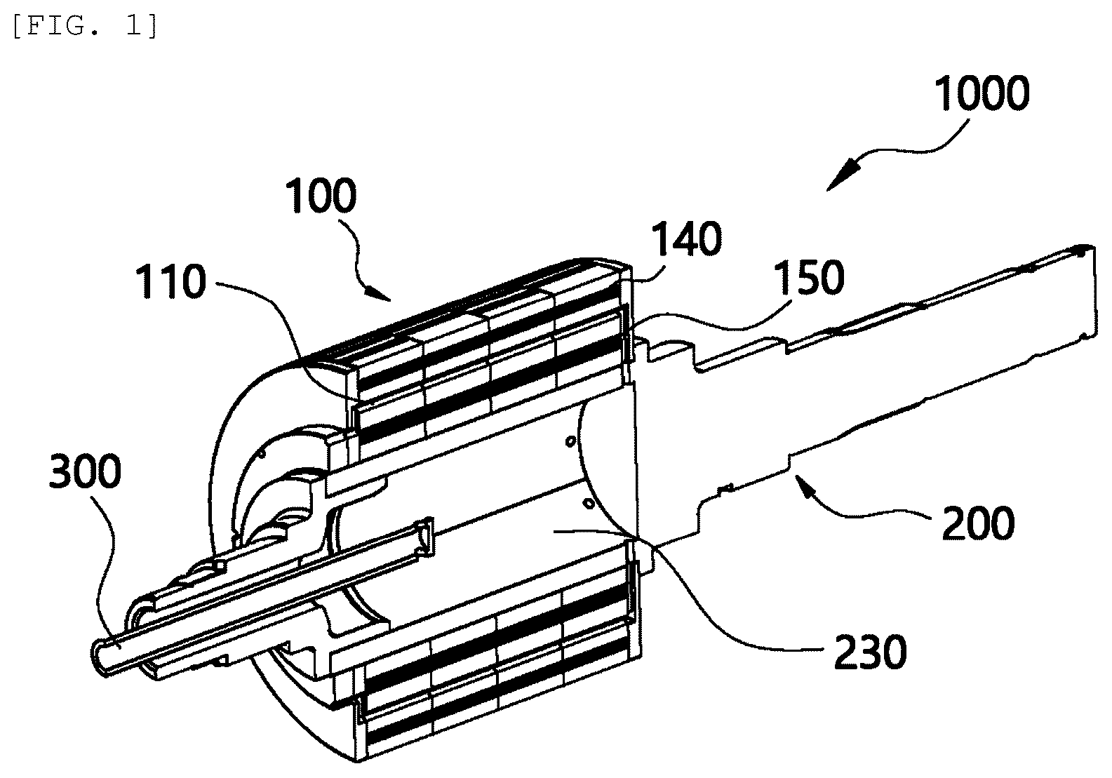 Patent US12562610 Figure 1 – Rotor module with cooling structure