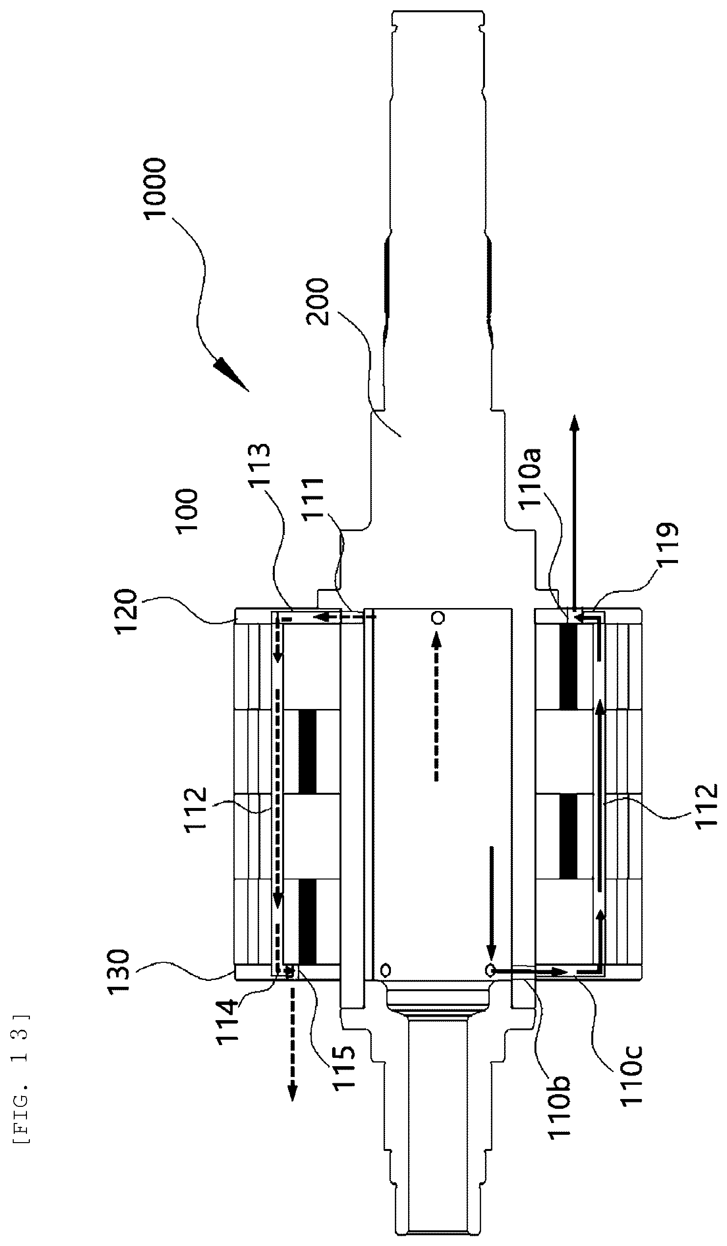 Patent US12562610 Figure 13 – Rotor module with cooling structure