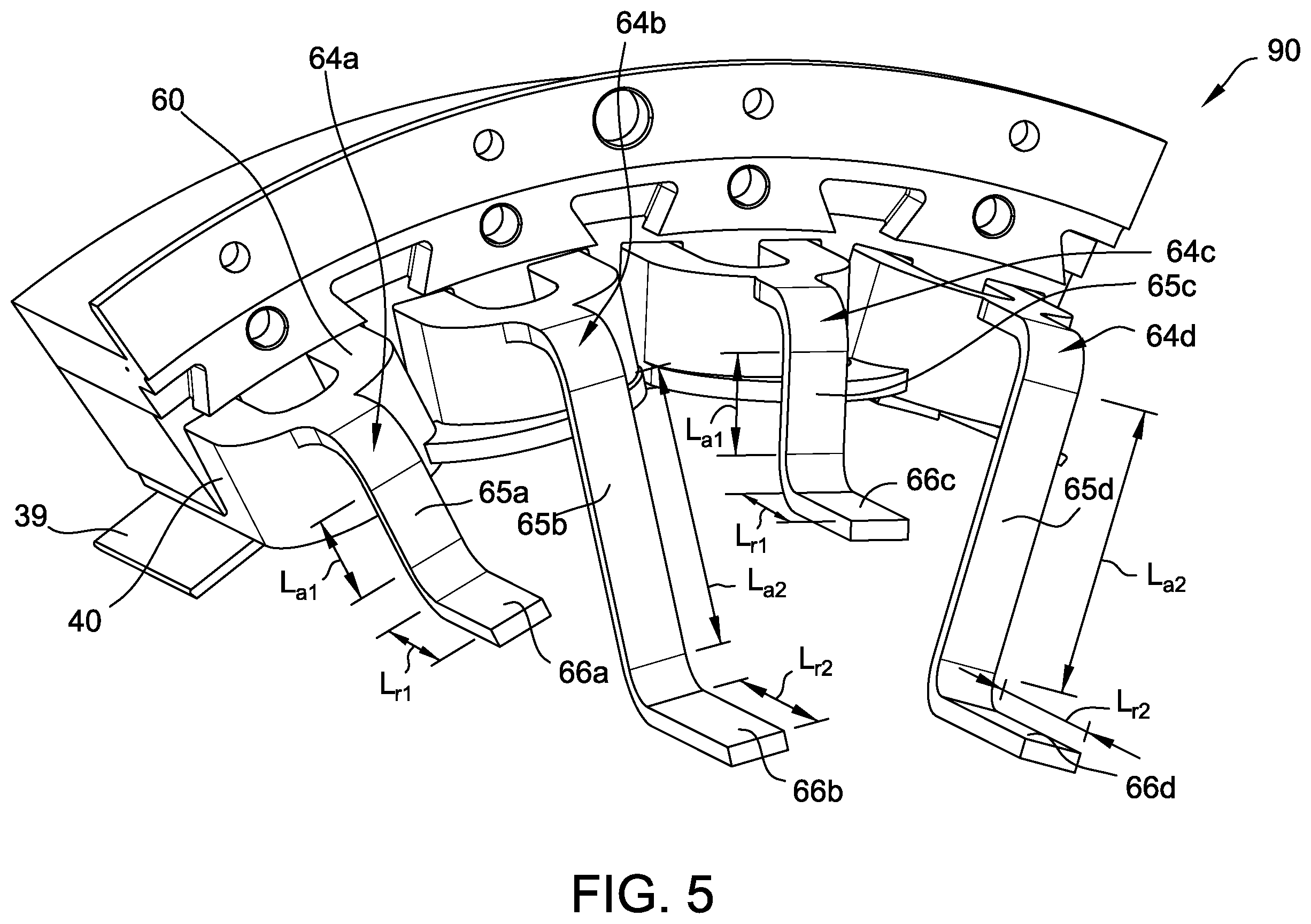 Patent US12562612 Figure 5 – End winding support bracket