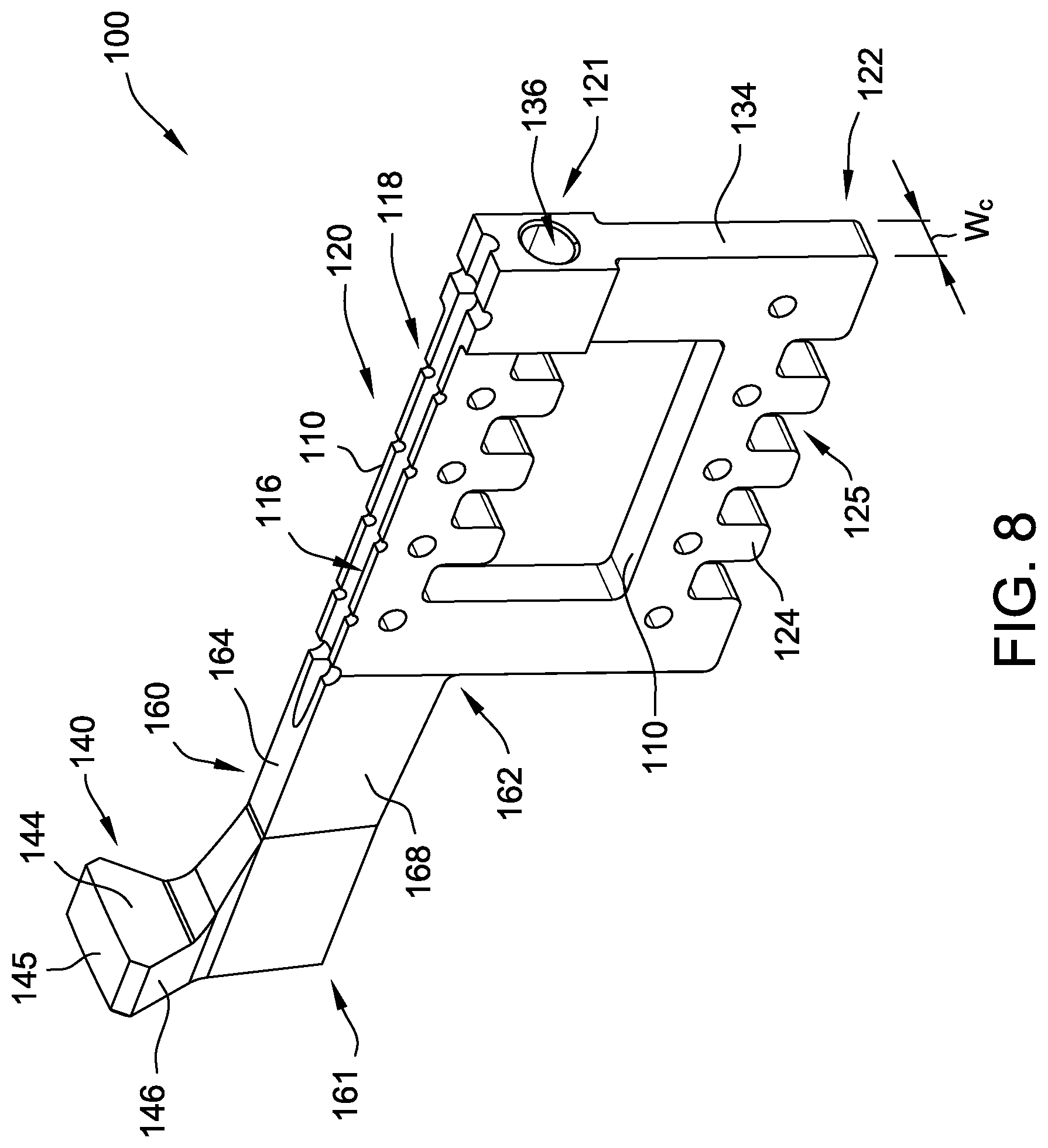 Patent US12562612 Figure 8 – End winding support bracket