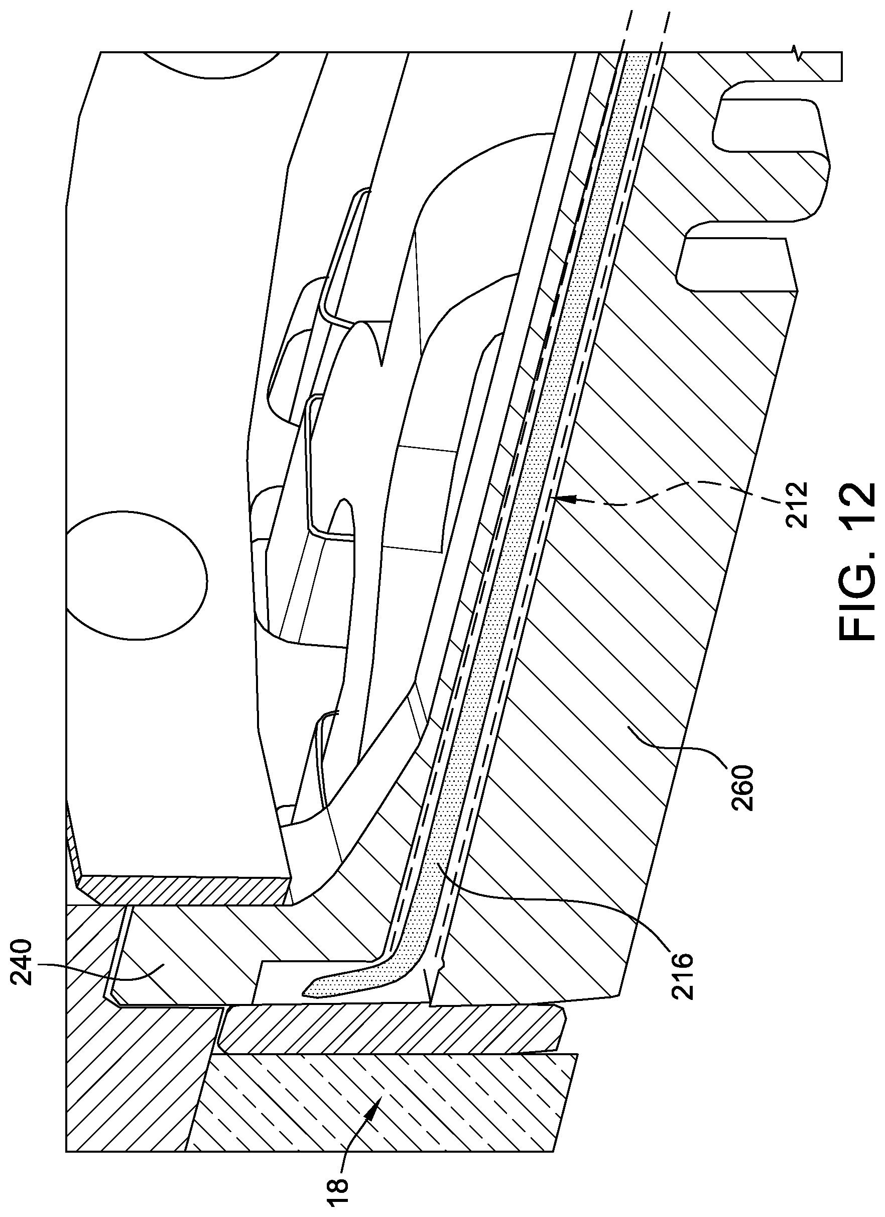 Patent US12562612 Figure 12 – End winding support bracket