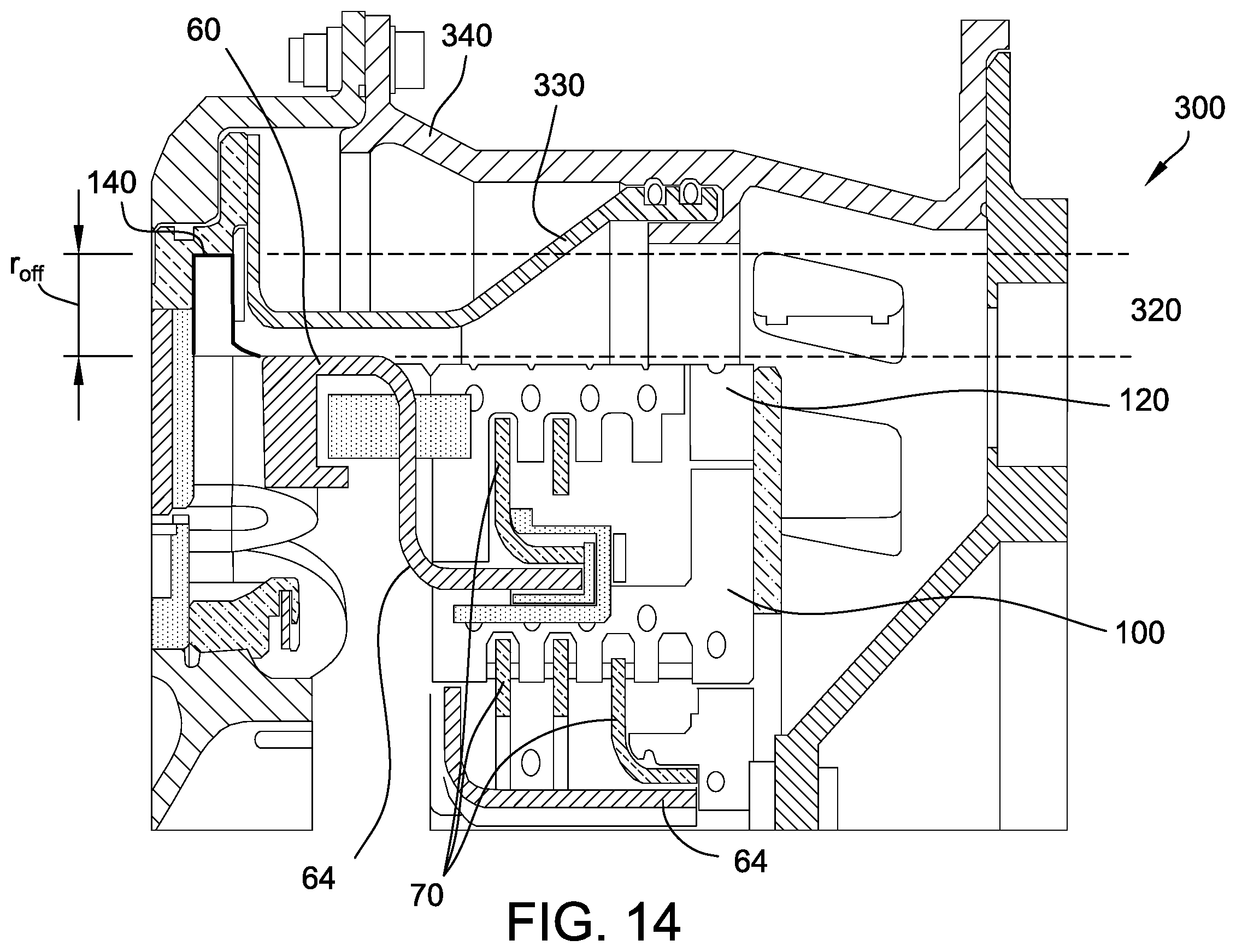 Patent US12562612 Figure 14 – End winding support bracket