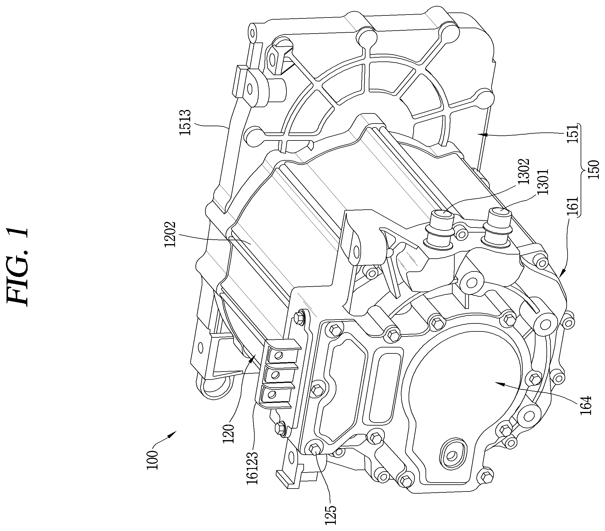 Patent US12562615 Figure 1 – Motor assembly