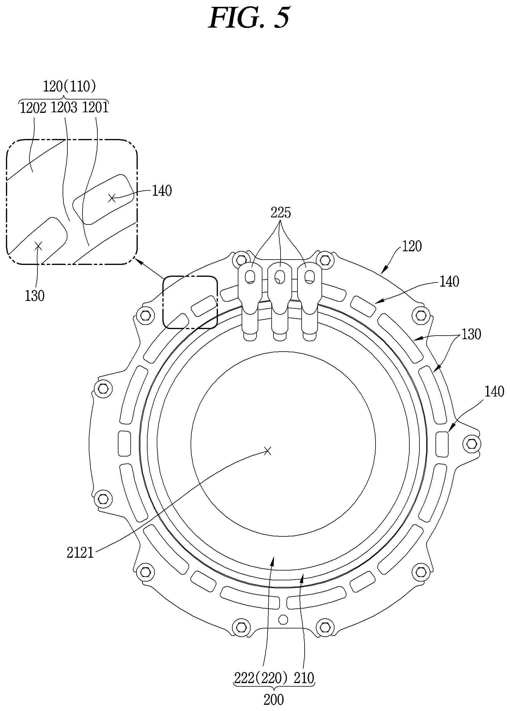 Patent US12562615 Figure 5 – Motor assembly