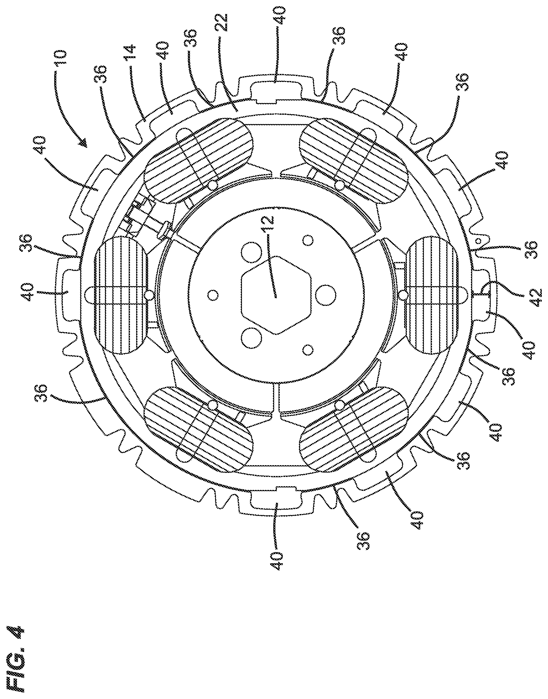 Patent US12562616 Figure 4 – Motor with expandable casing
