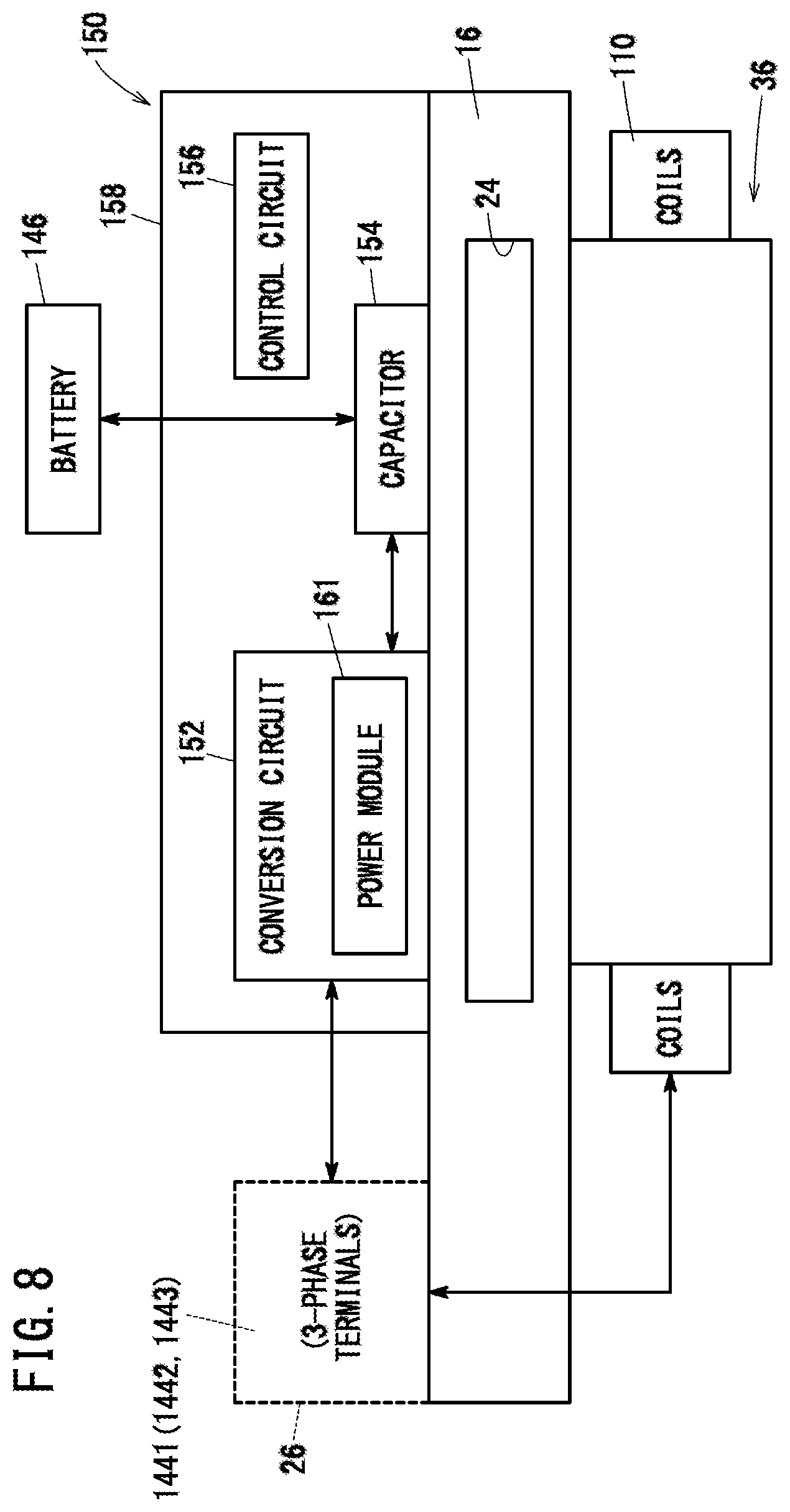 Patent US12562620 Figure 8 – Rotating electric machine system, and combined power system equipped therewith