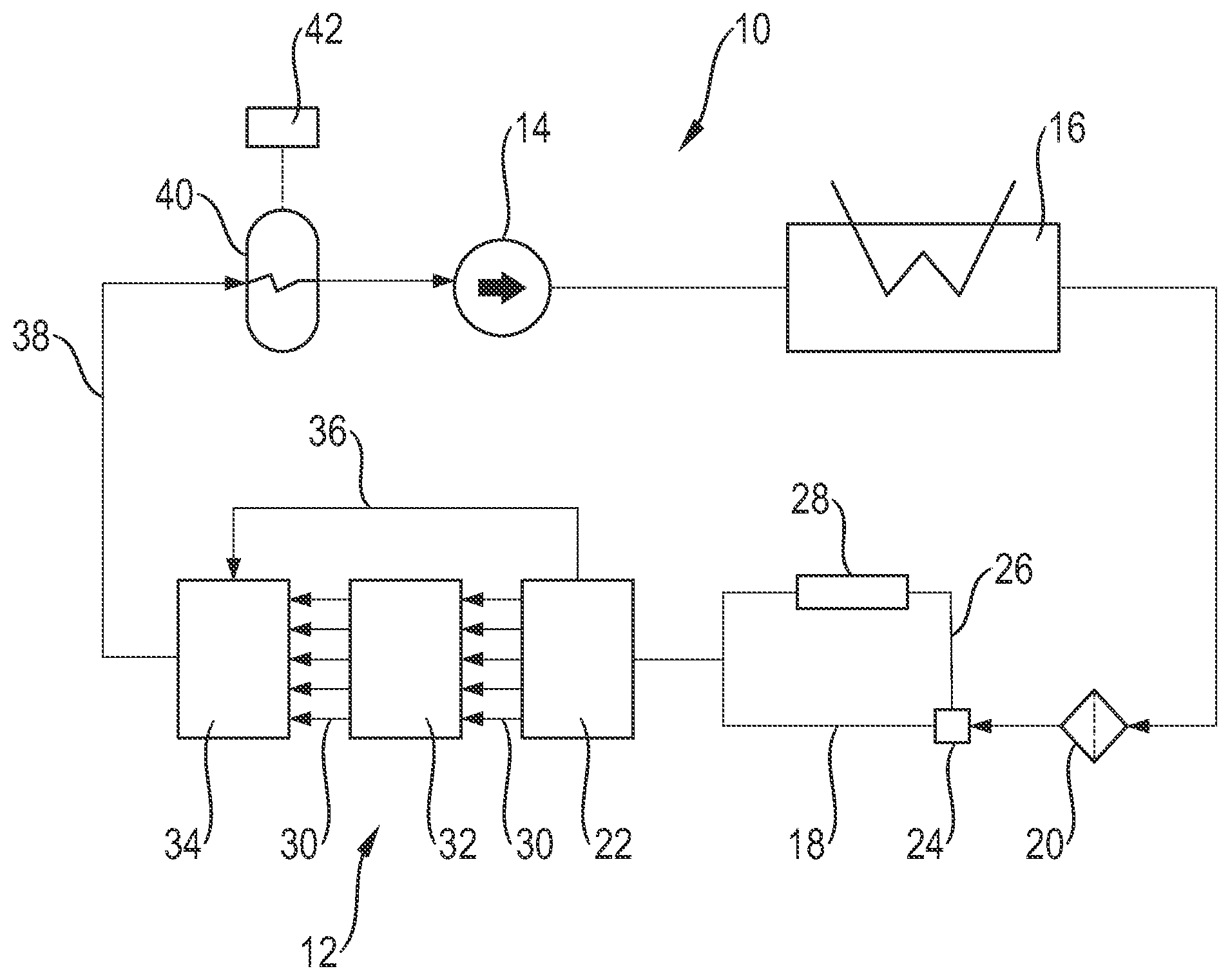 Patent US12562622 Figure 1 – Cooling system for effective cooling of an electric machine of a motor vehicle