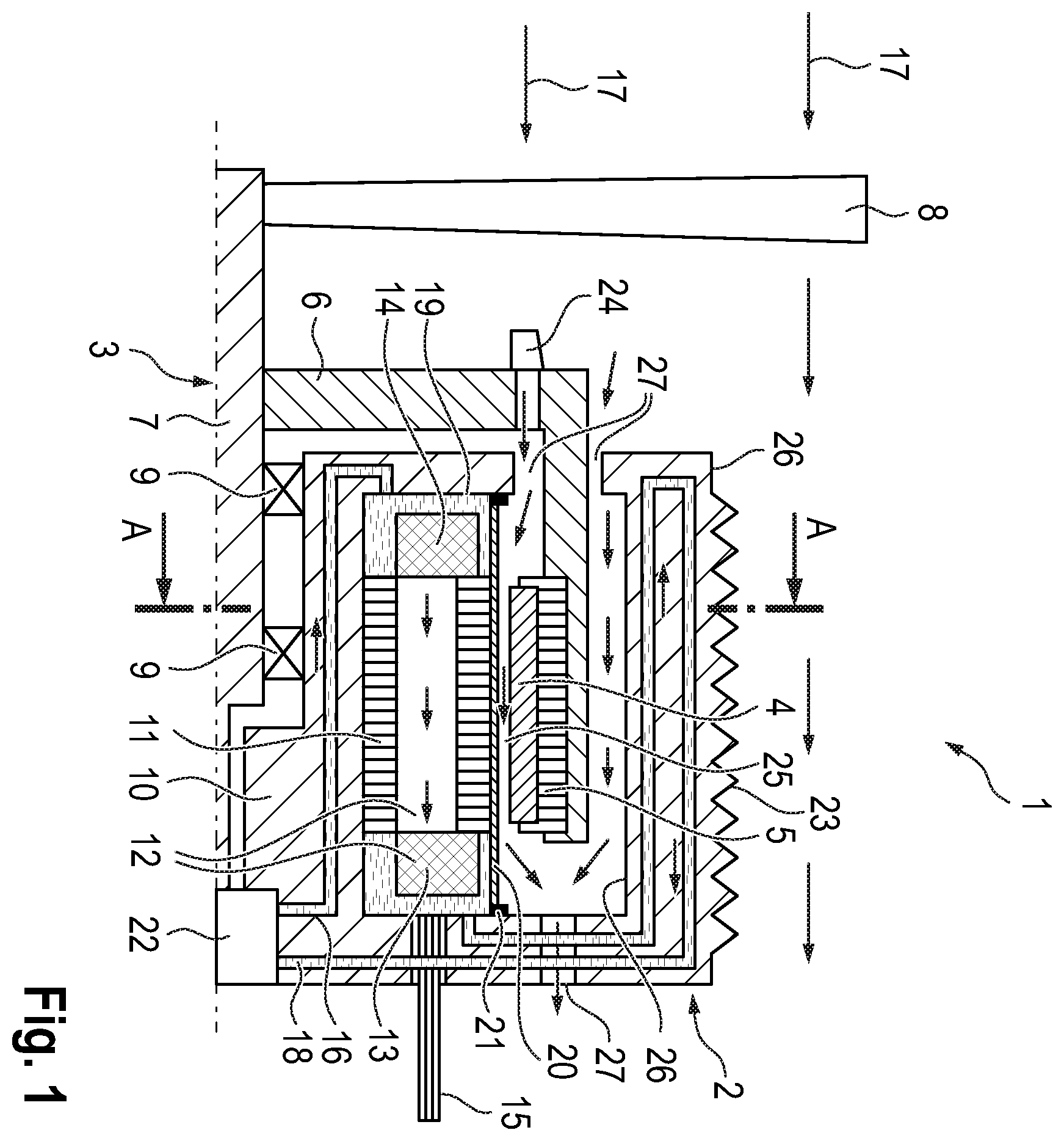 Patent US12562623 Figure 1 – Apparatus for cooling an electric propulsion engine