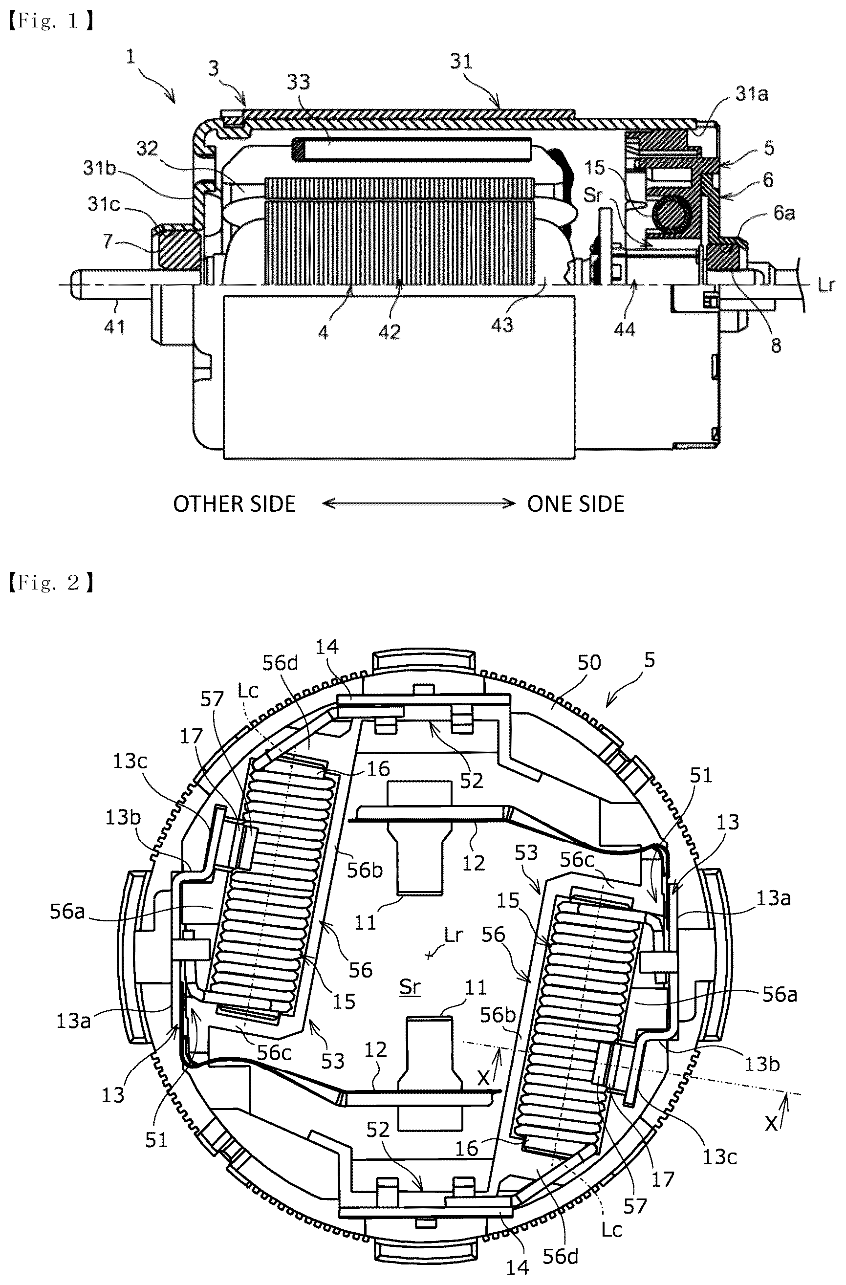 Patent US12562627 Figure 1 – Fixing structure of choke coil and motor