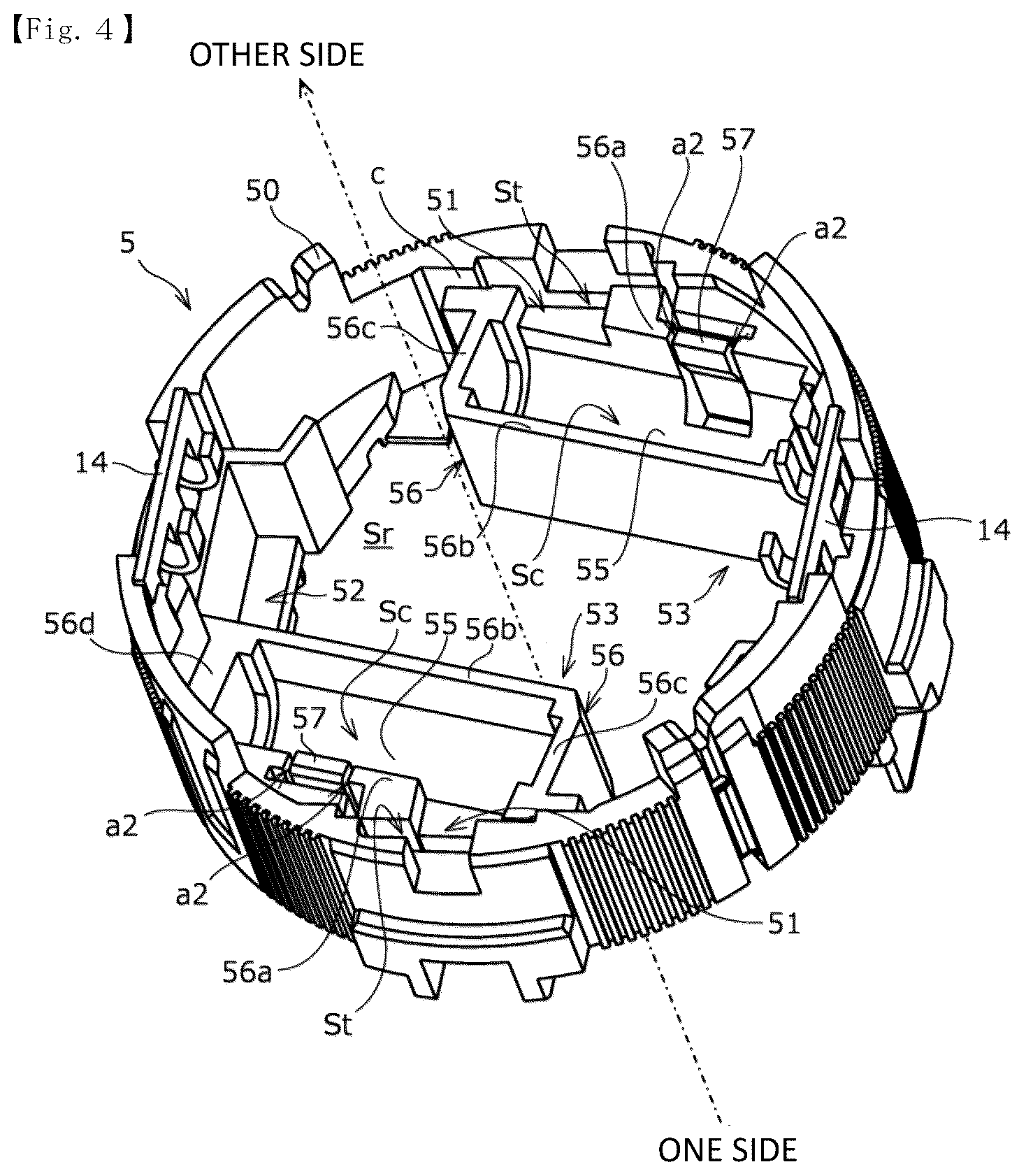 Patent US12562627 Figure 3 – Fixing structure of choke coil and motor