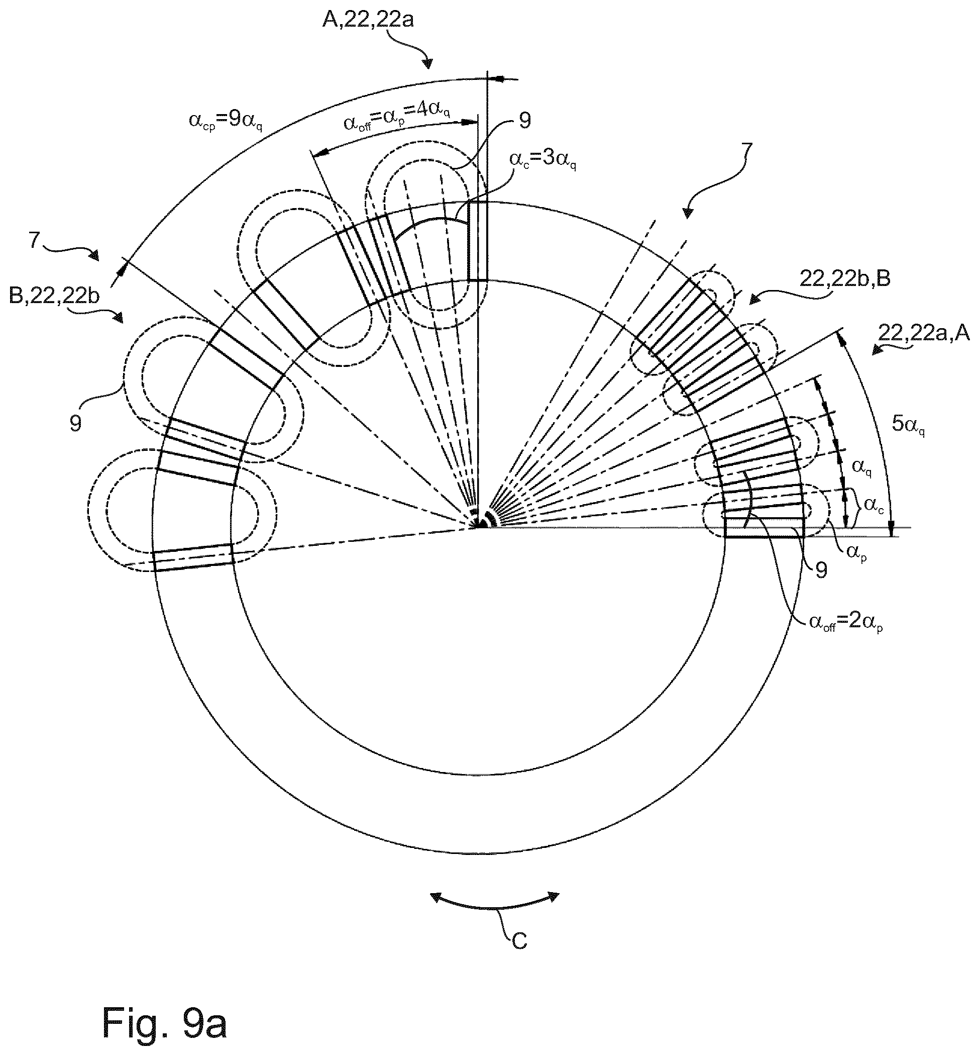 Patent US12562629 Figure 6 – Electric machine with two-phase planar Lorentz coils and a ring-shaped Halbach array for high torque density and high-precision applications
