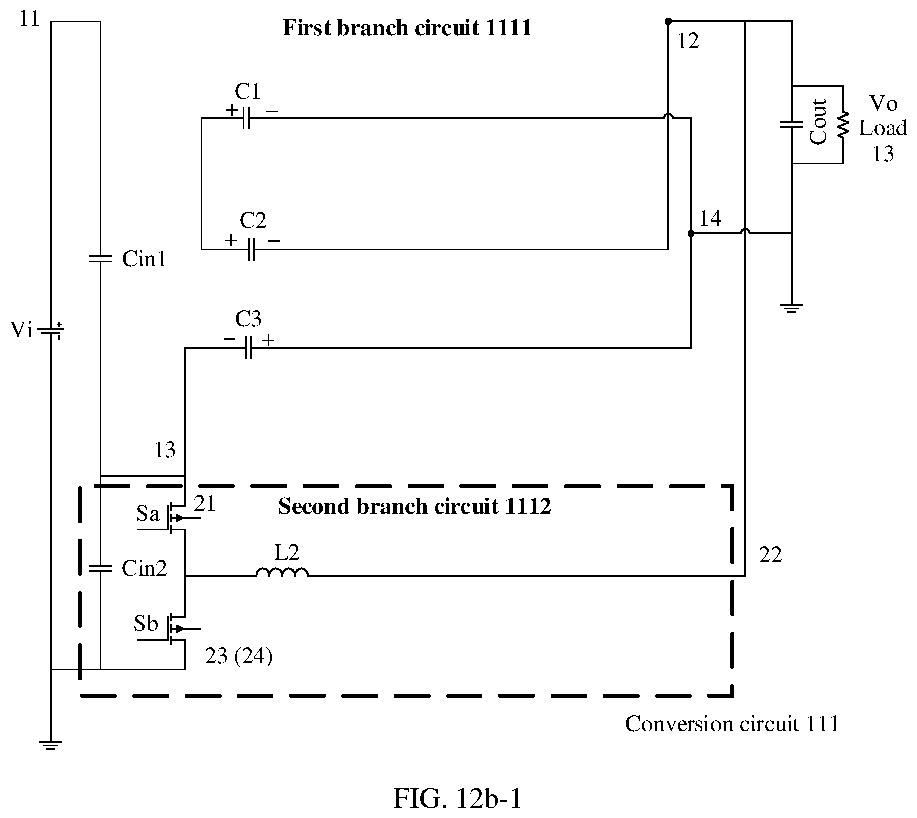 Patent US12562632 Figure 13 – Conversion circuit including isolation and conversion units, and switch-mode power supply including the conversion circuit