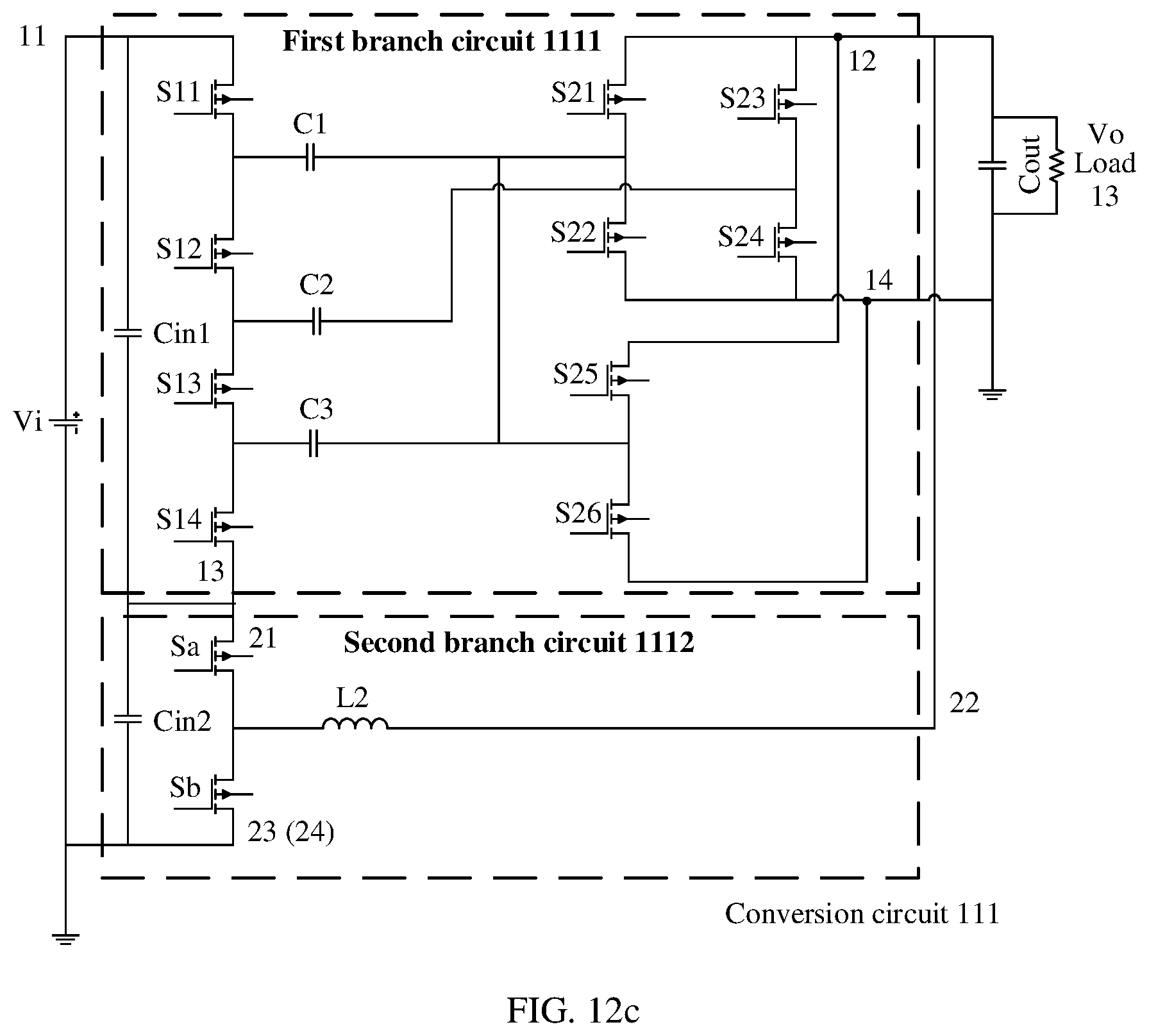 Patent US12562632 Figure 14 – Conversion circuit including isolation and conversion units, and switch-mode power supply including the conversion circuit