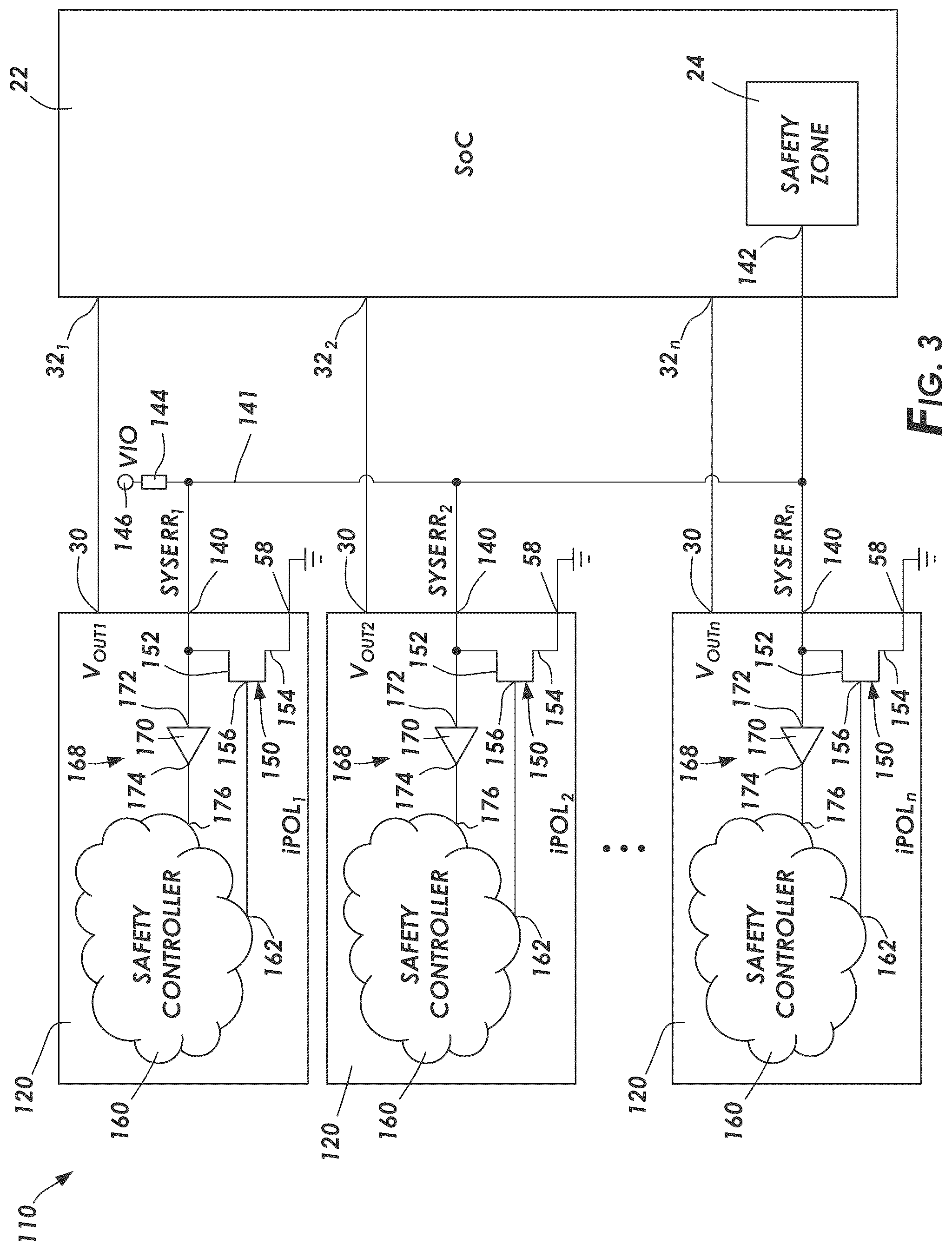 Patent US12562635 Figure 3 – Signaling open drain readback for functional safety (FUSA) applications in point of load (POL) integrated circuit