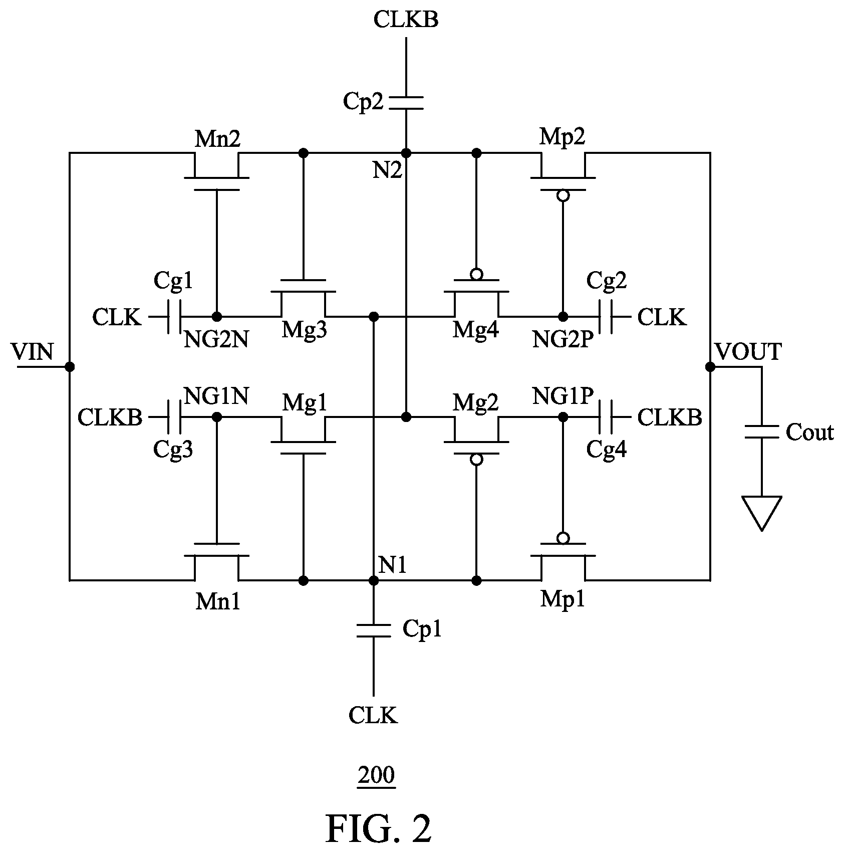 Patent US12562642 Figure 2 – Charge pump circuits and methods for operating the same