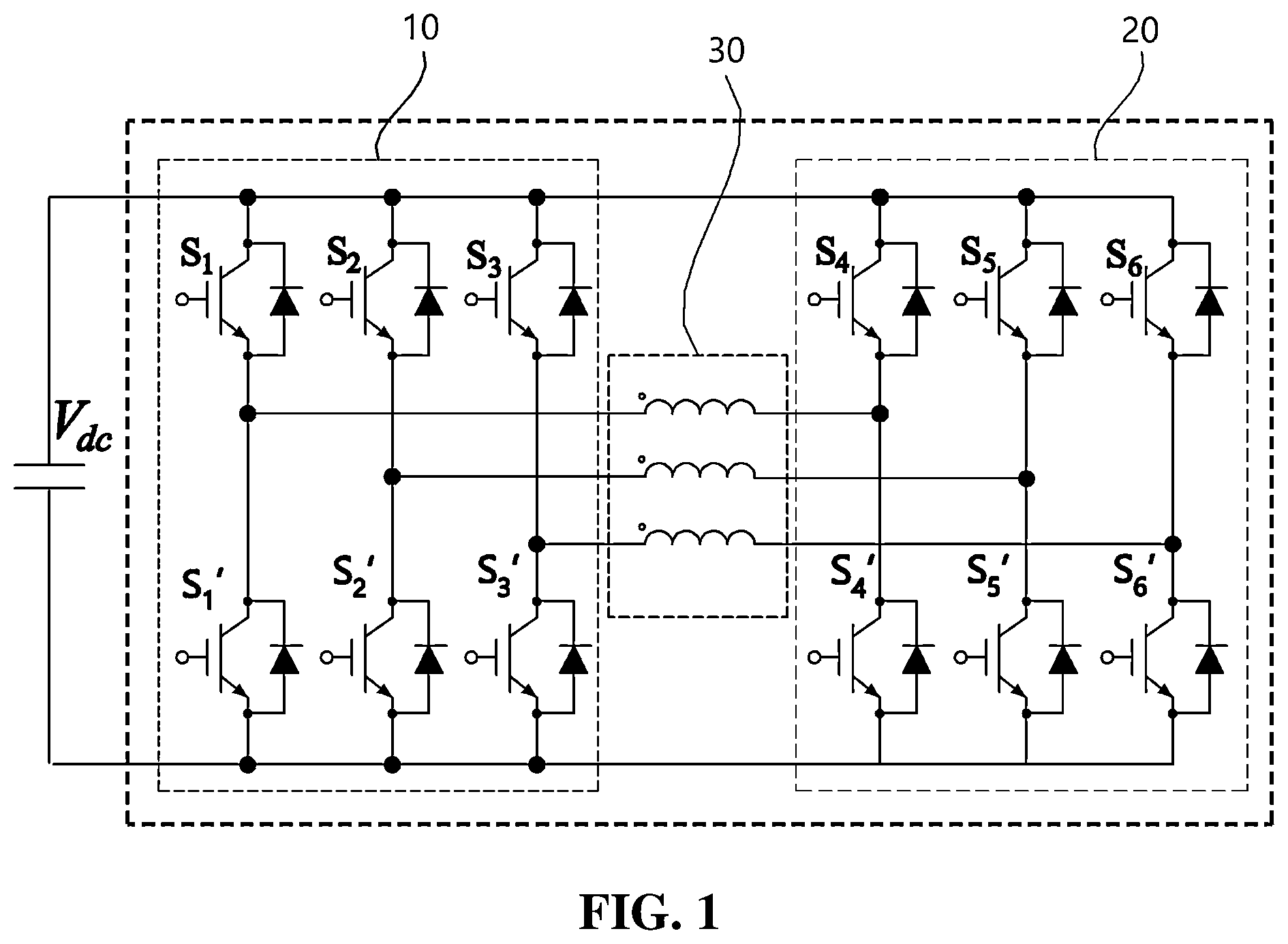 Patent US12562656 Figure 1 – PWM control apparatus and method for 2-stage inverter