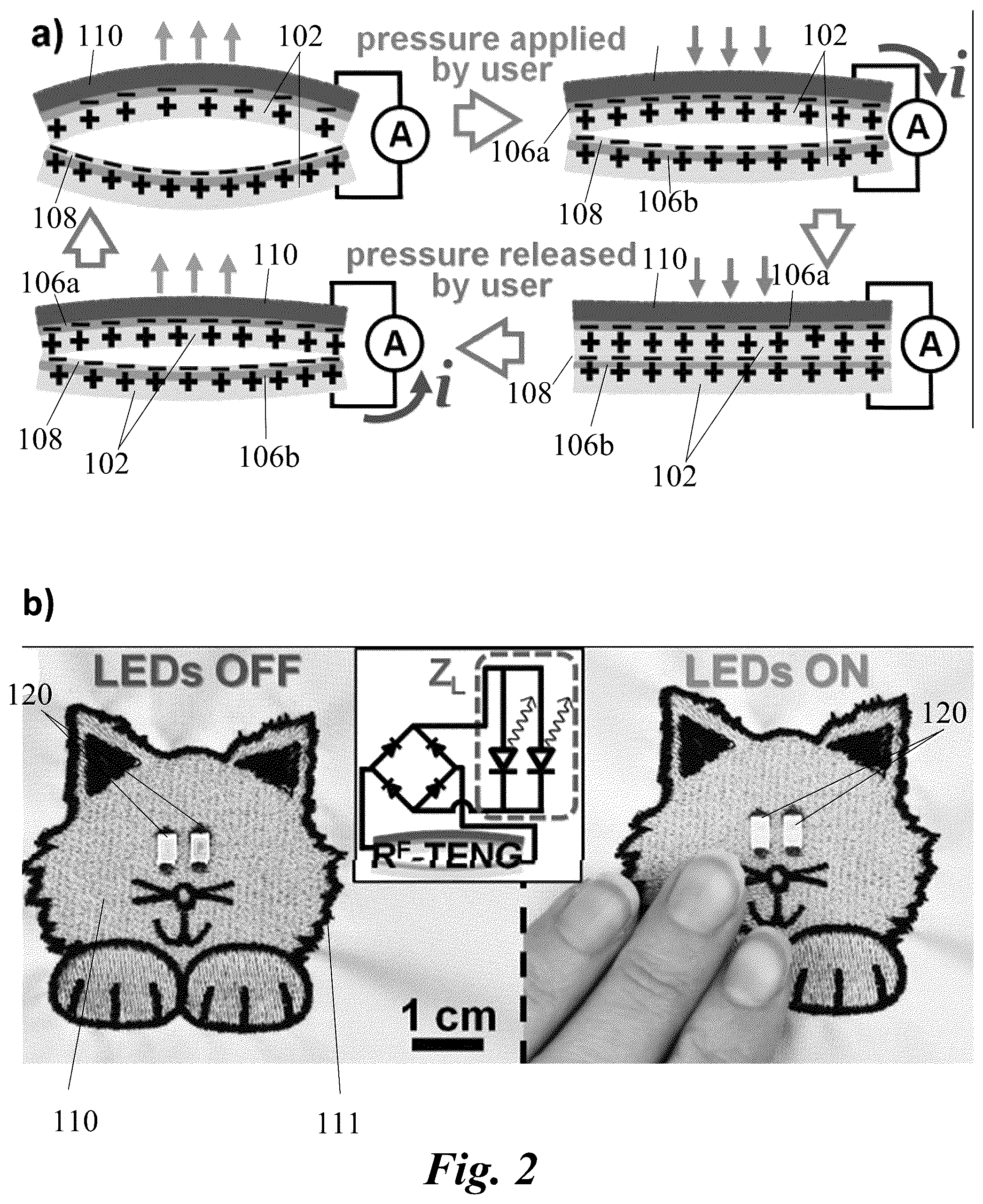 Patent US12562659 Figure 2 – Materials and methods of manufacturing fluid resistant, breathable, and antibacterial triboelectric nanogenerators and electronic textiles