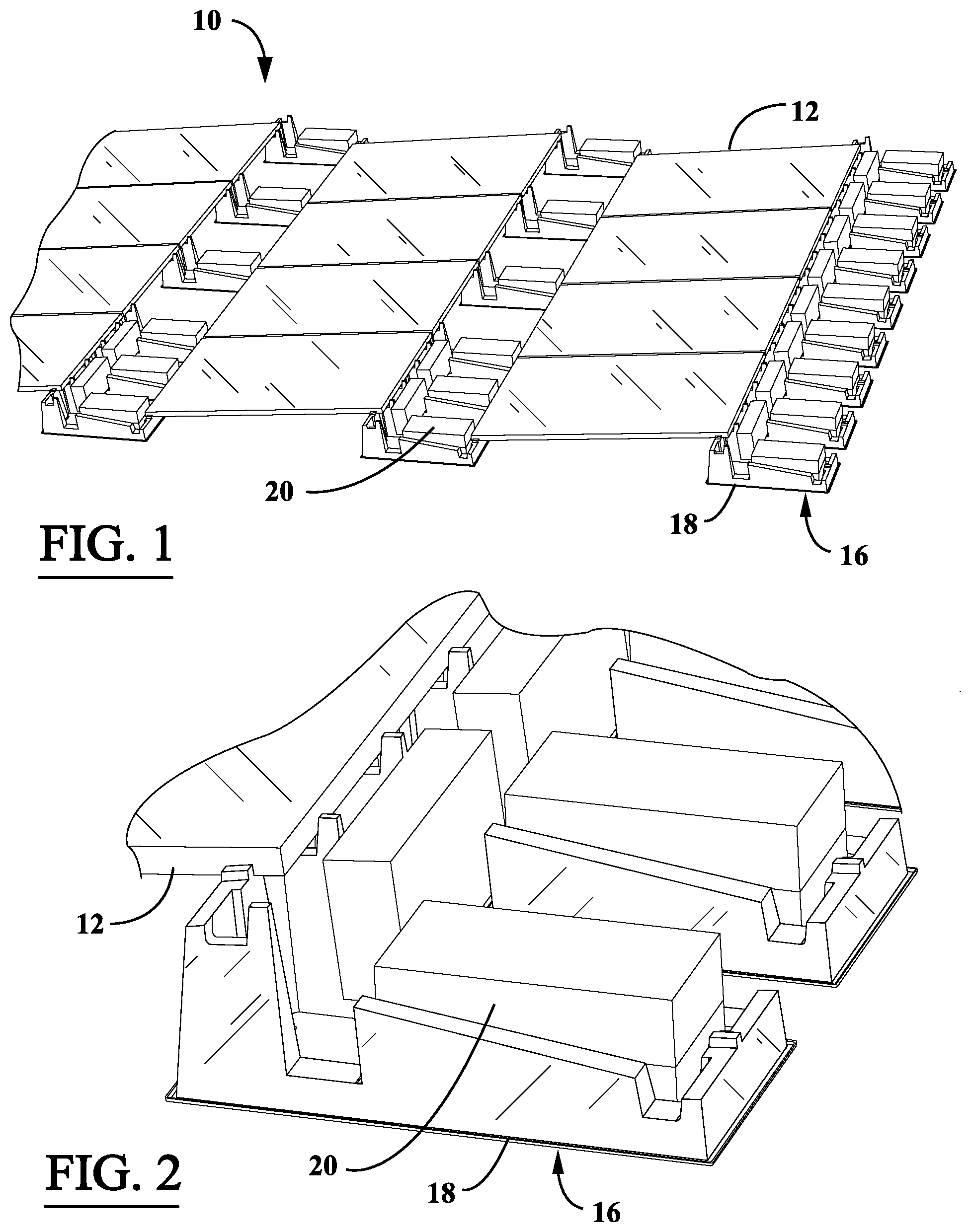Patent US12562673 Figure 1 – Support assembly for photovoltaic modules and mounting system using the same
