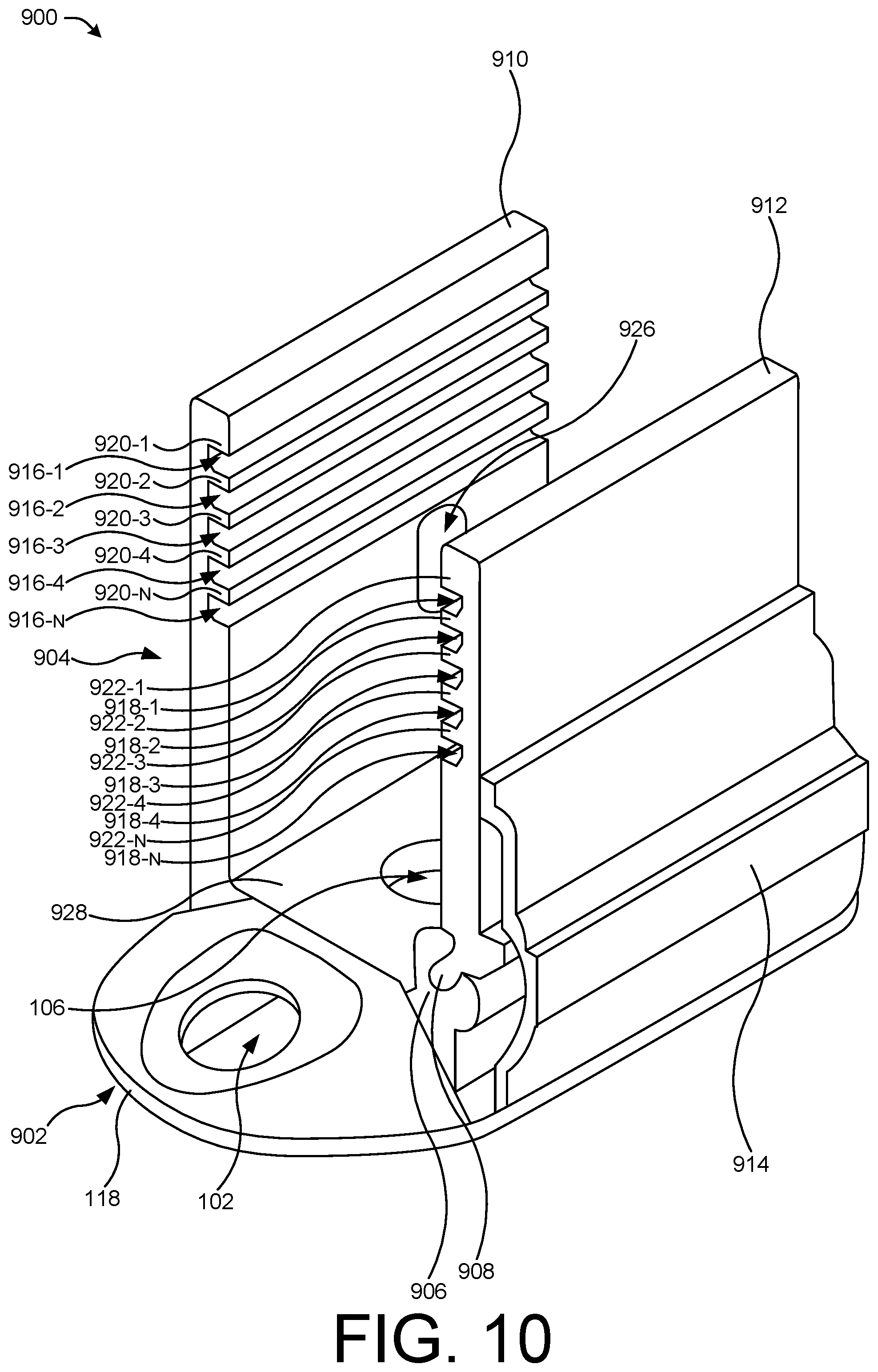 Patent US12562674 Figure 10 – Roof interface with sealant injection ports