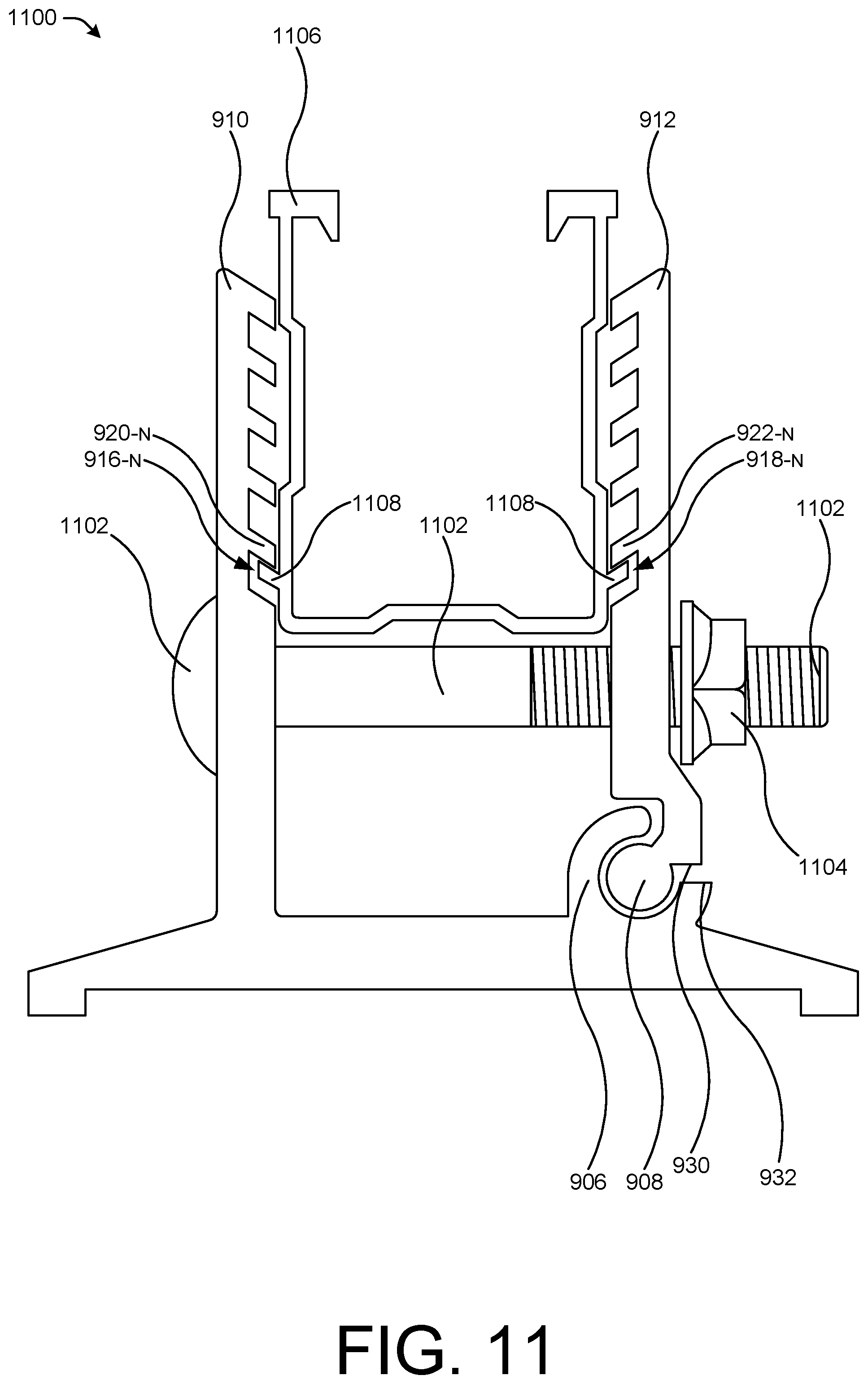 Patent US12562674 Figure 11 – Roof interface with sealant injection ports