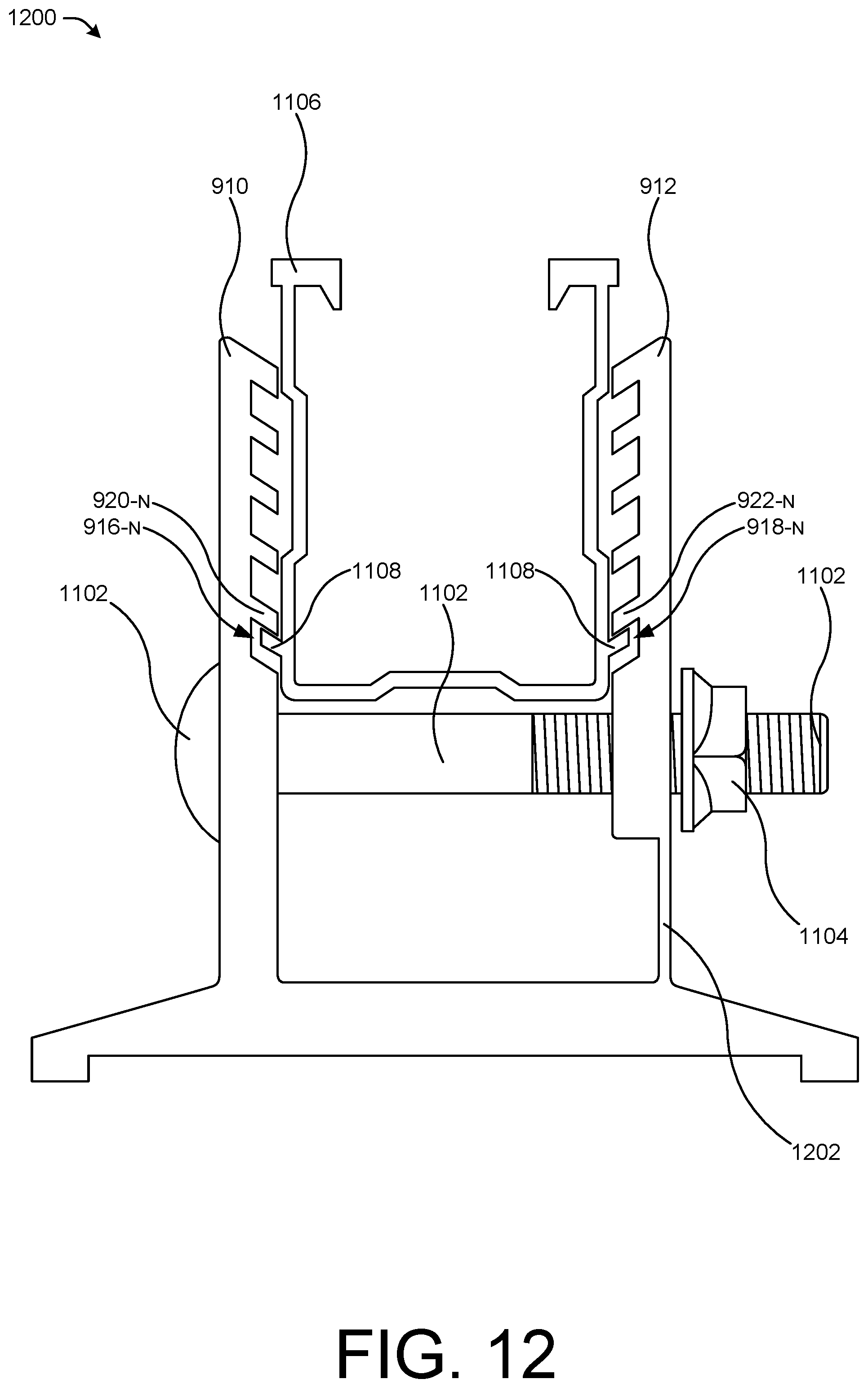 Patent US12562674 Figure 12 – Roof interface with sealant injection ports