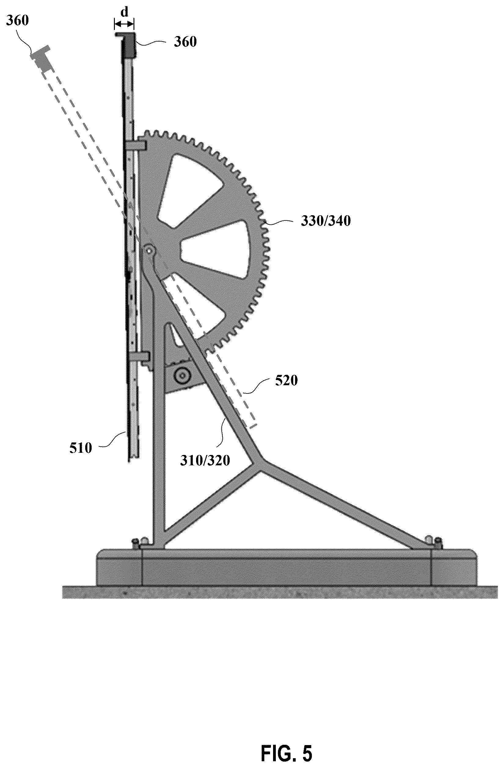 Patent US12562678 Figure 5 – High stow solar tracker with hail protection