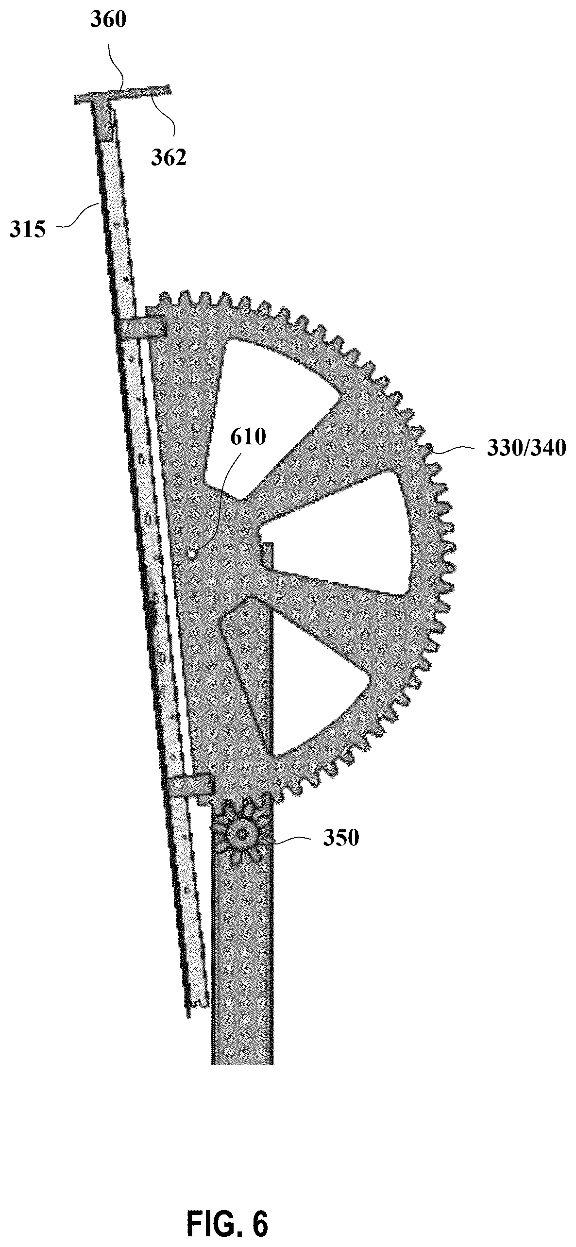 Patent US12562678 Figure 6 – High stow solar tracker with hail protection