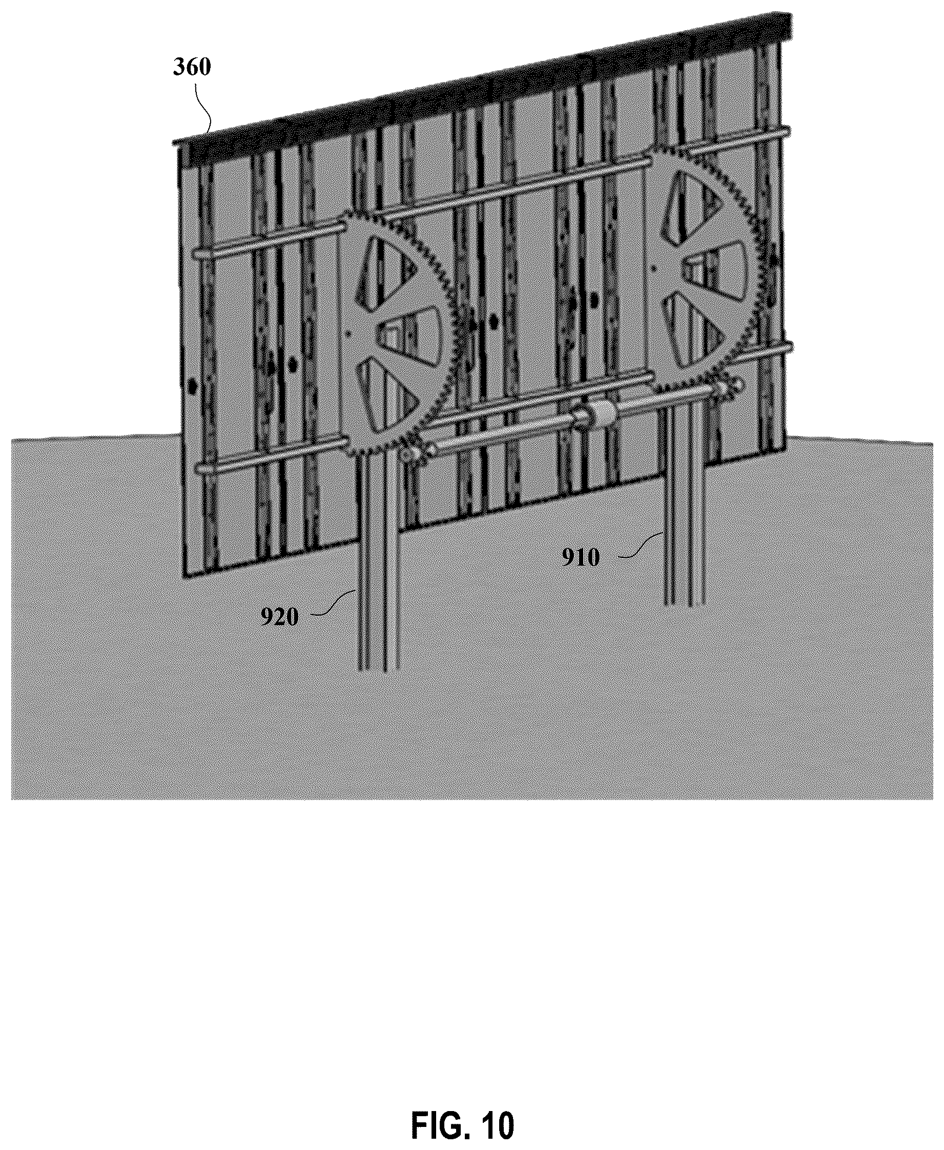Patent US12562678 Figure 10 – High stow solar tracker with hail protection