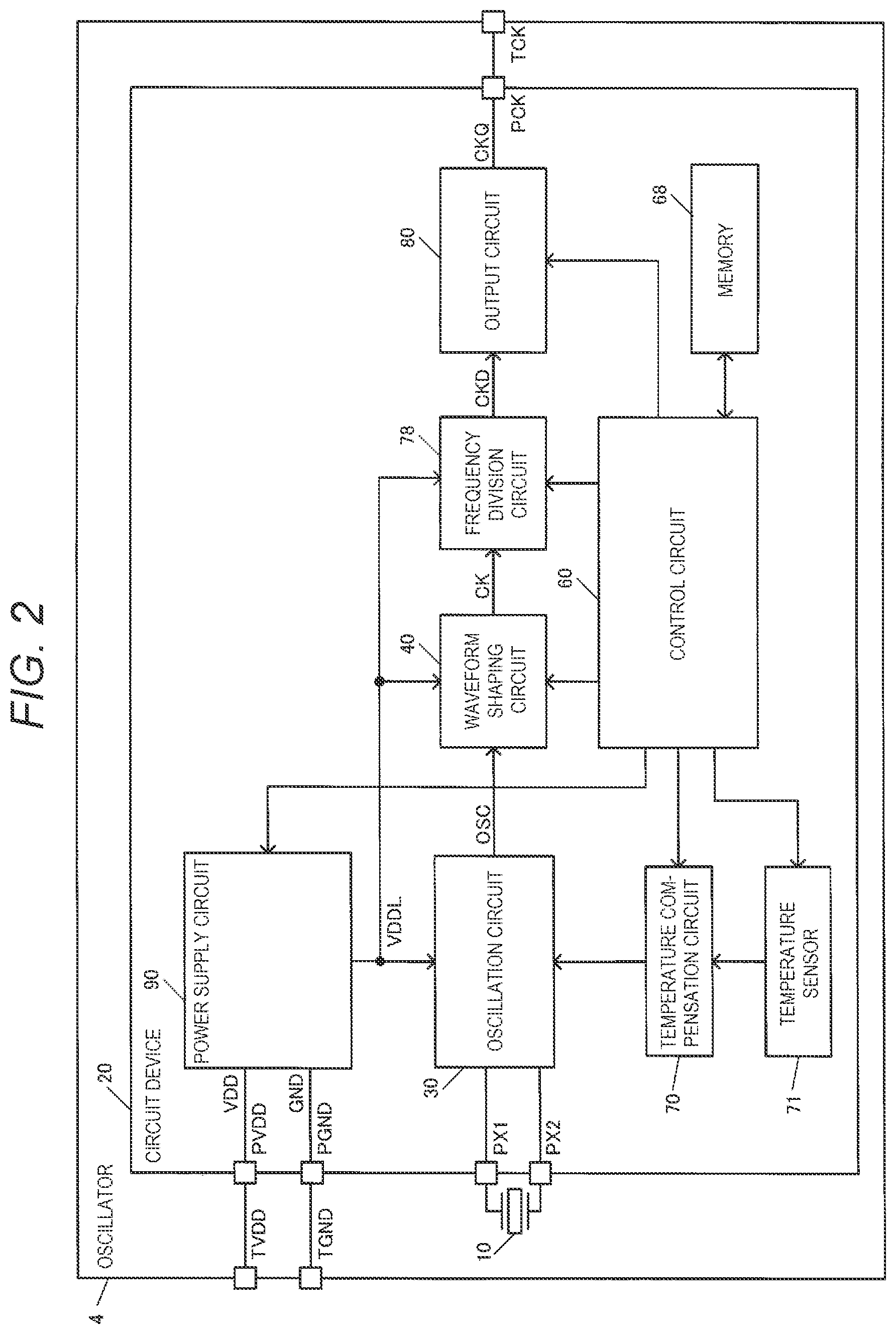 Patent US12562685 Figure 2 – Circuit device and oscillator