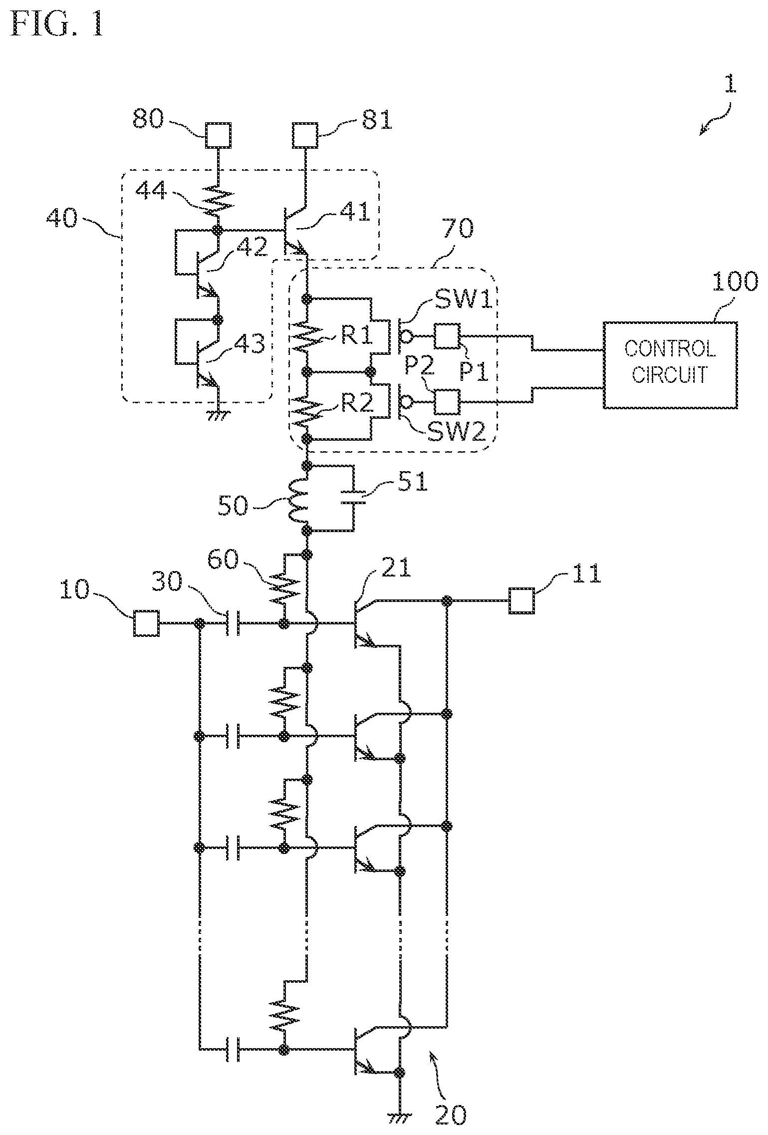 Patent US12562689 Figure 1 – Amplifier unit