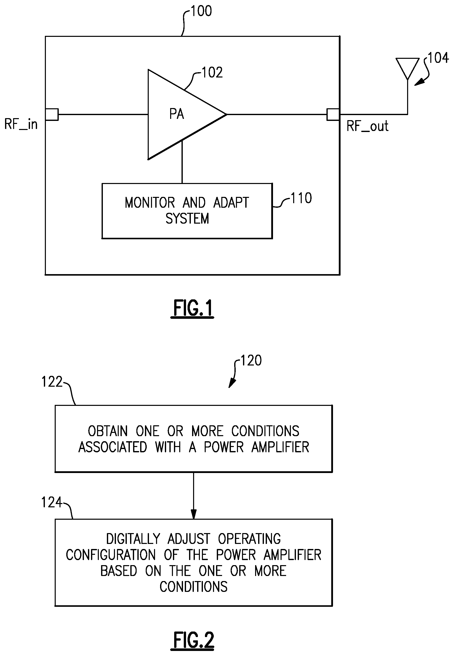Patent US12562691 Figure 1 – Power amplifier having adaptive array size